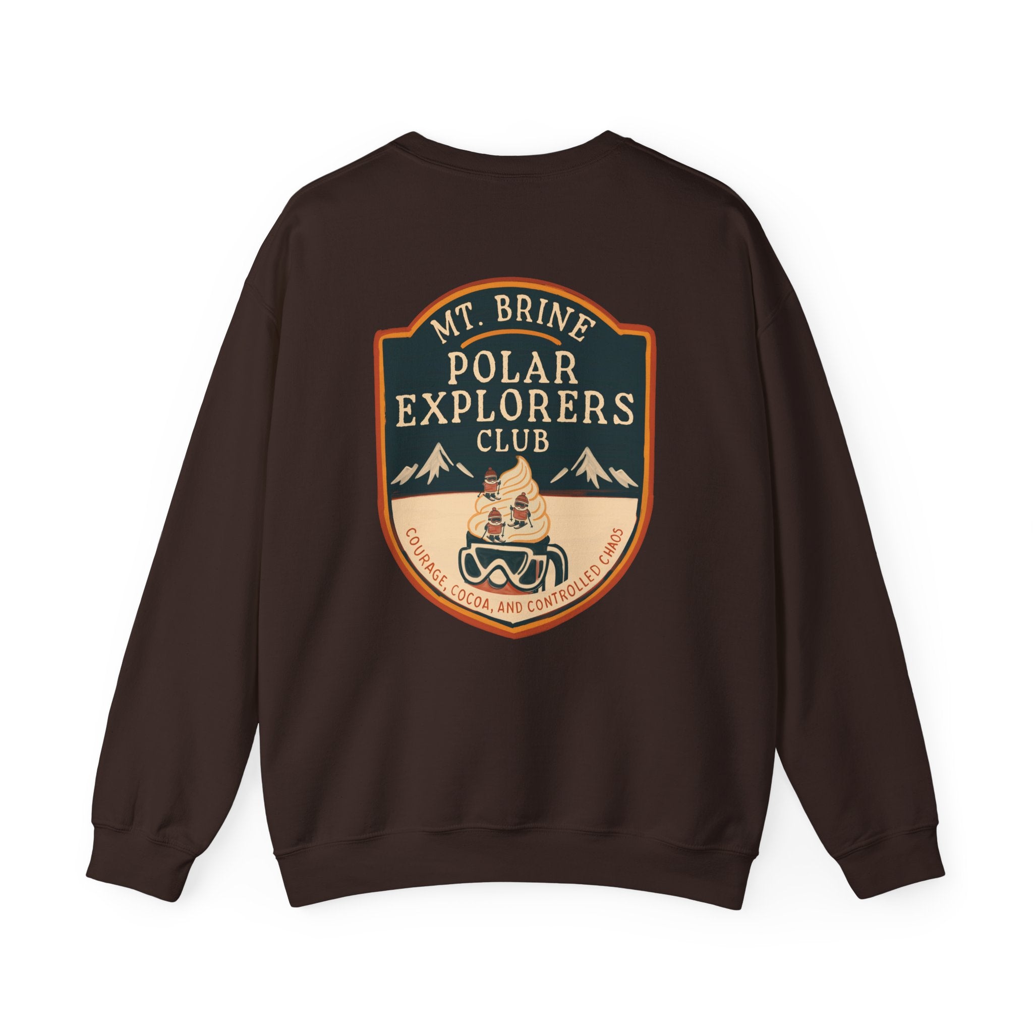 Crewneck Sweatshirt Mt Brine Polar Explorers Club Adventure Badge Design