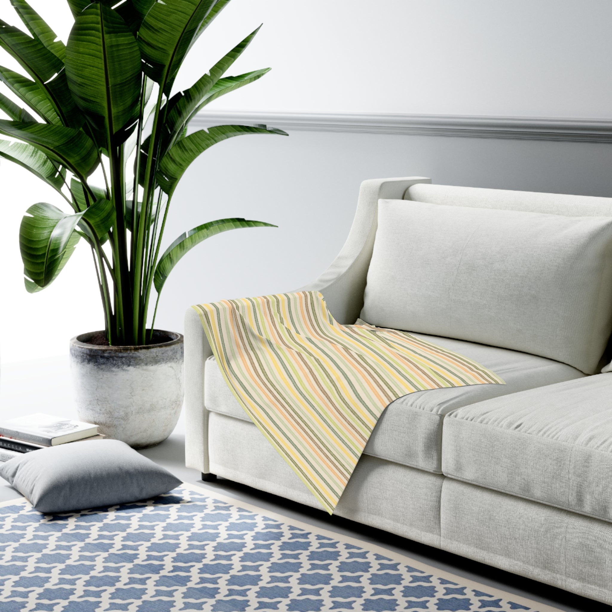 Striped Pastel Baby Swaddle Blanket — Soft Neutral Nursery Wrap