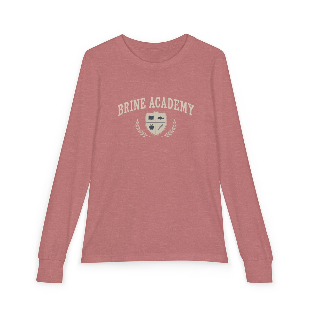 Brine Academy Youth Long-Sleeve Tee — Crest School Spirit Shirt