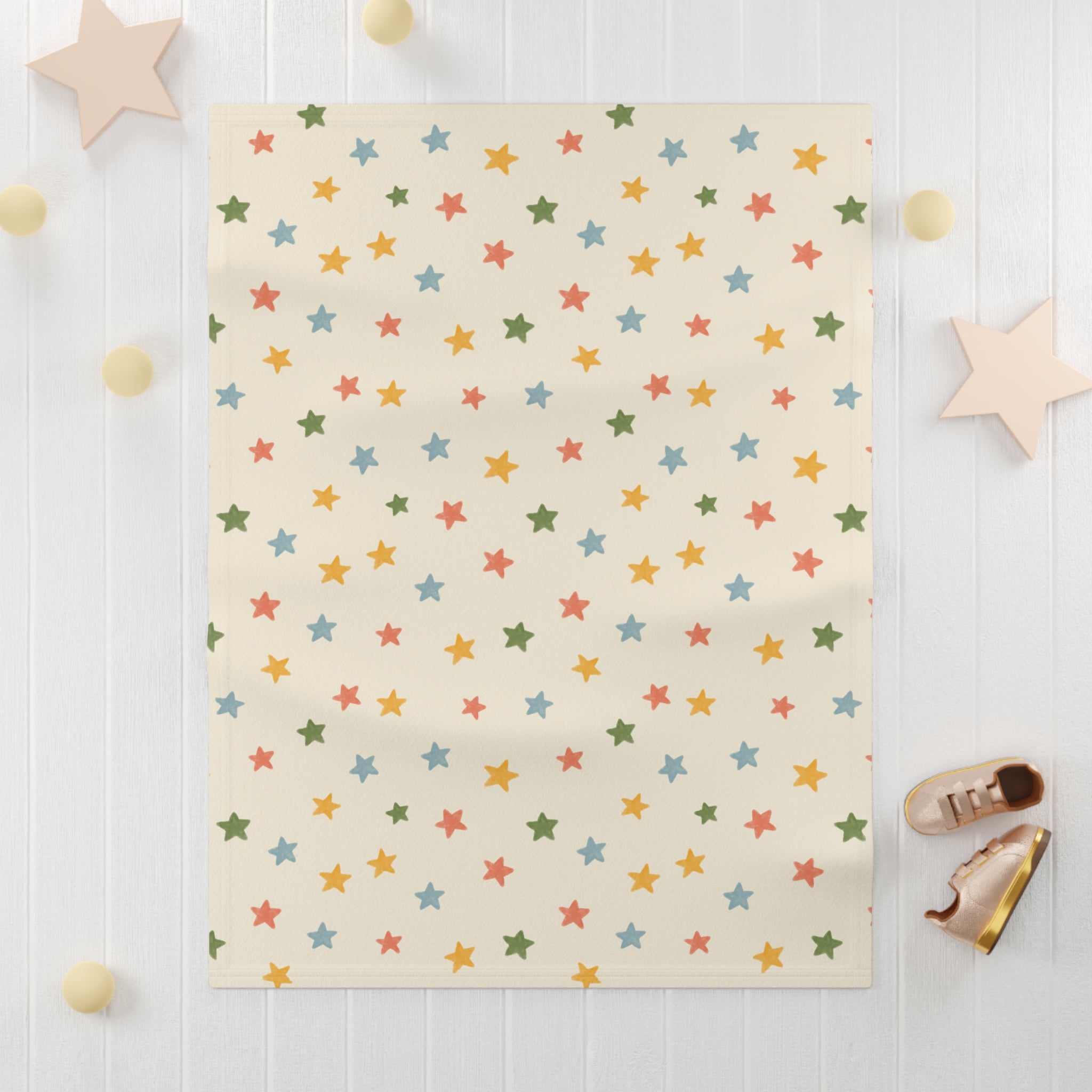 Starry Vintage Playroom Baby Blanket — Soft Fleece Nursery Throw for Newborns & Toddlers