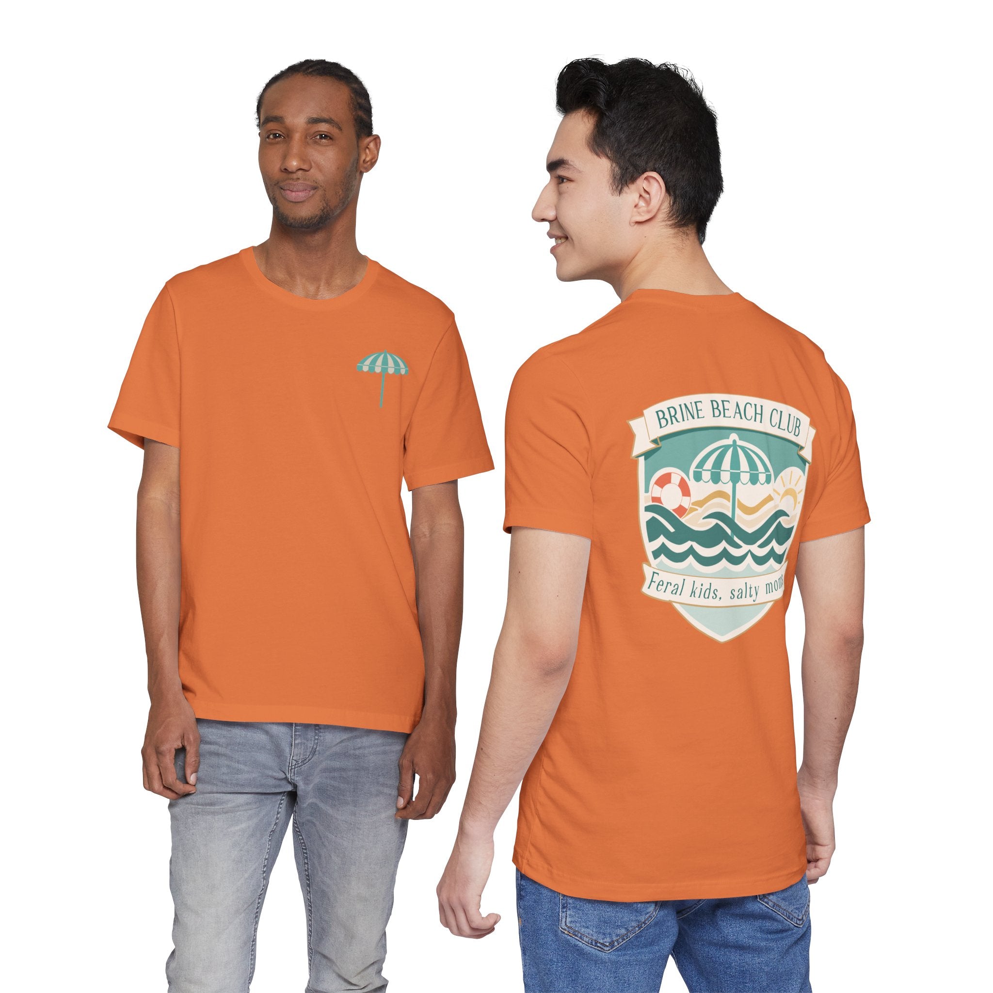 Brine Beach Club T‑Shirt — "Brine Beach Club: Feral Kids, Salty Moms" Retro Graphic Tee