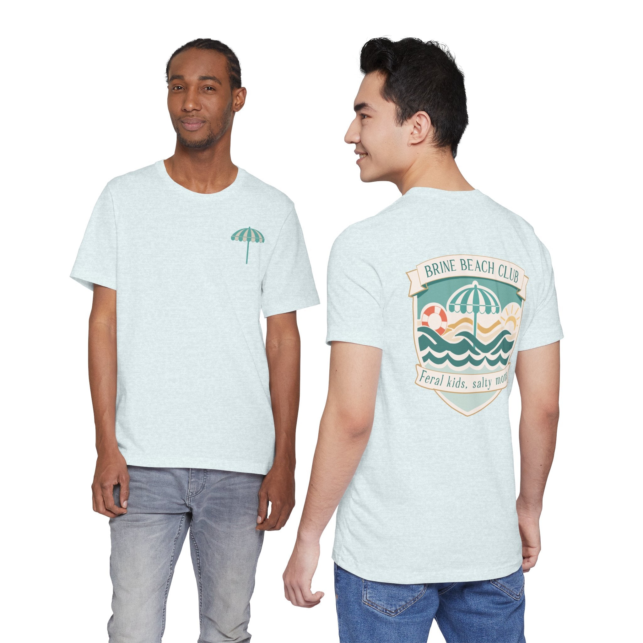 Brine Beach Club T‑Shirt — "Brine Beach Club: Feral Kids, Salty Moms" Retro Graphic Tee