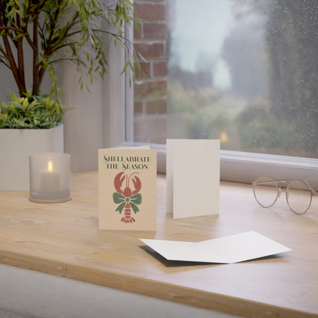 Funny 'Shellabrate the Season' Lobster Greeting Cards — Pack of 1/10/30/50