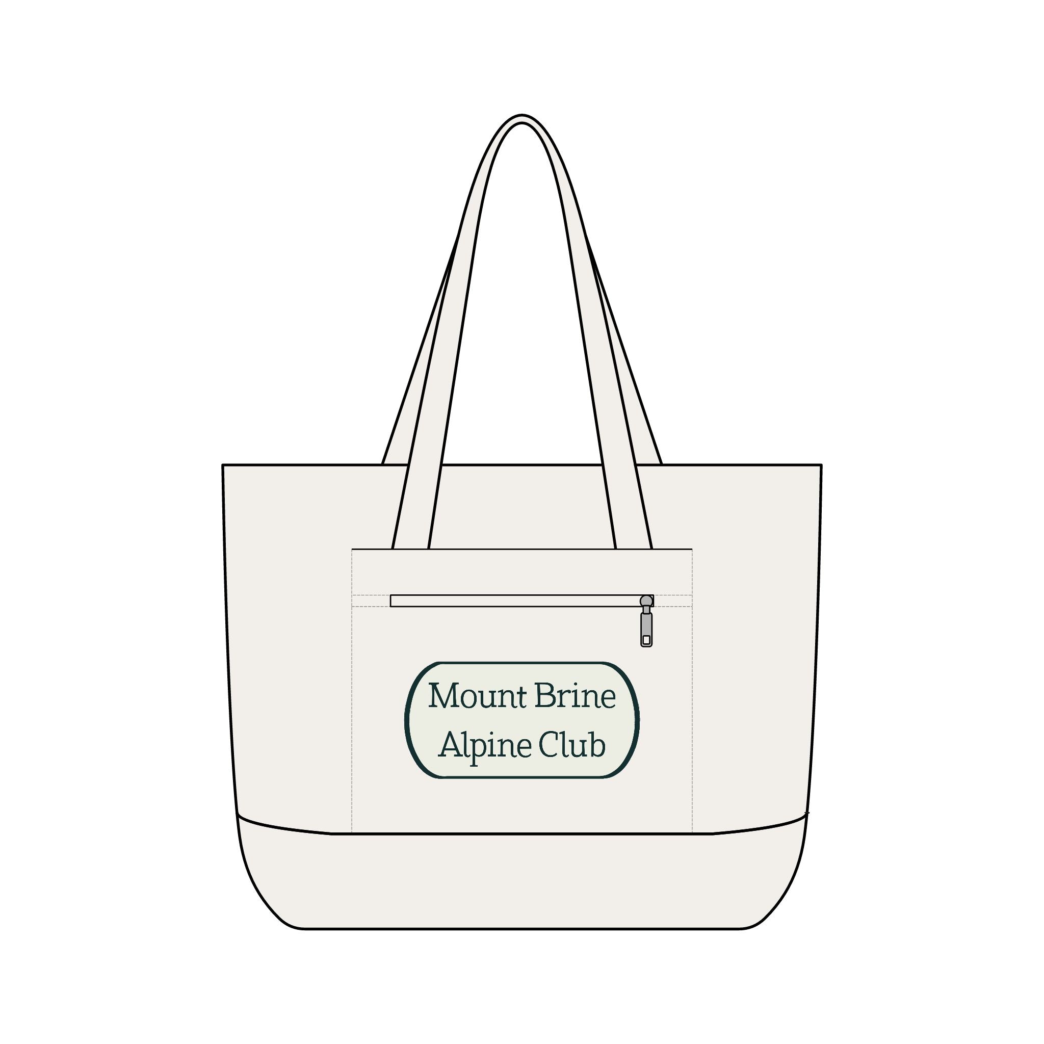 Mount Brine Alpine Club 'Peak Chaos' Zippered Canvas Tote