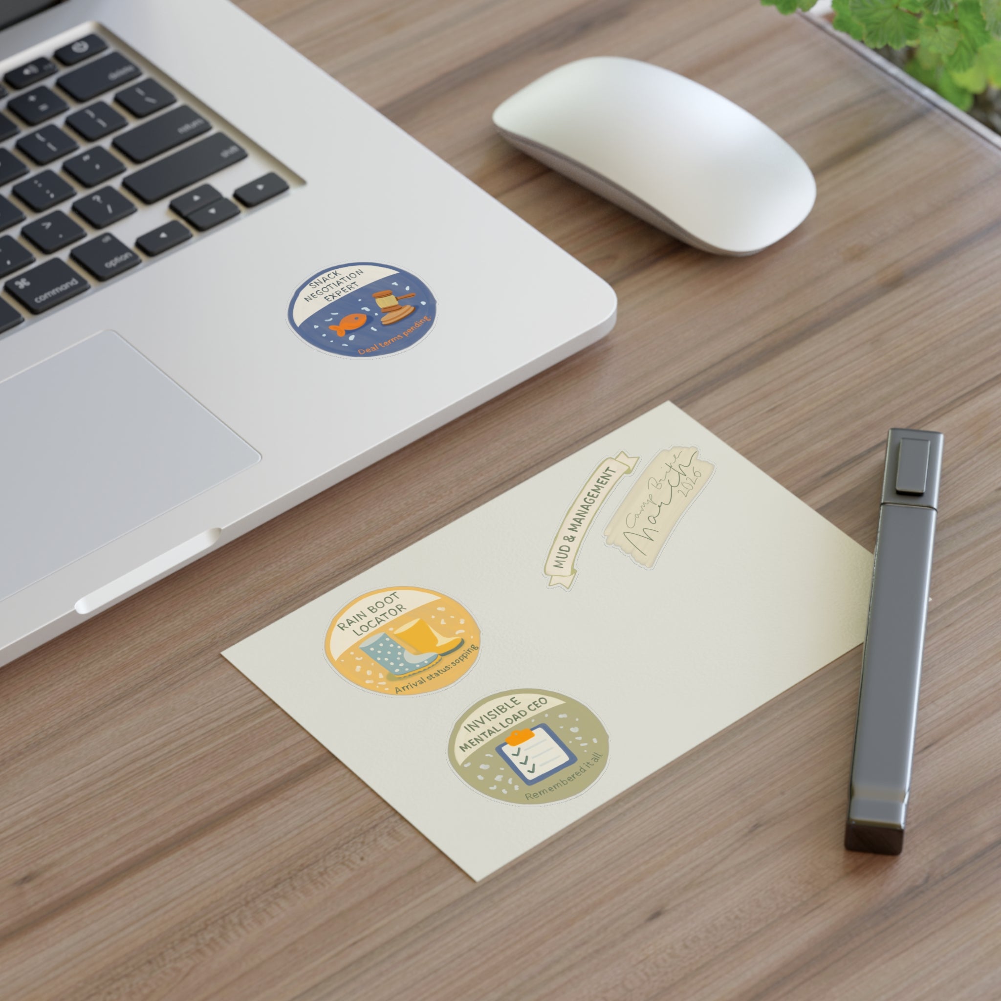 Quirky Achievement Sticker Sheet — Rain Boot Locator, Snack Negotiation Expert & More