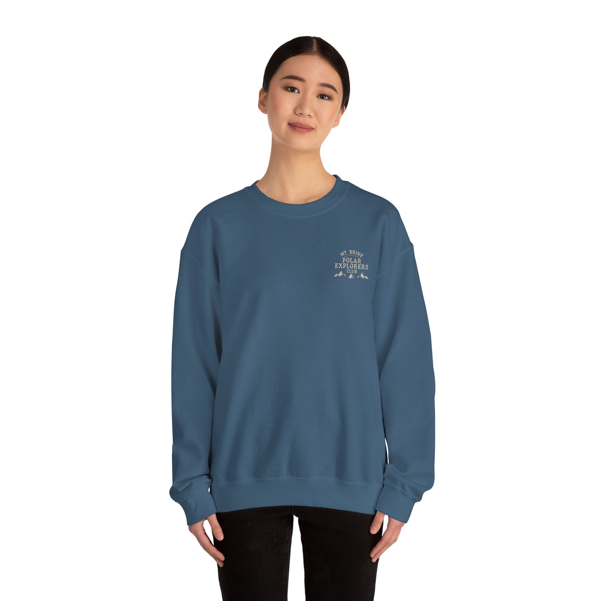 Crewneck Sweatshirt Mt Brine Polar Explorers Club Adventure Badge Design