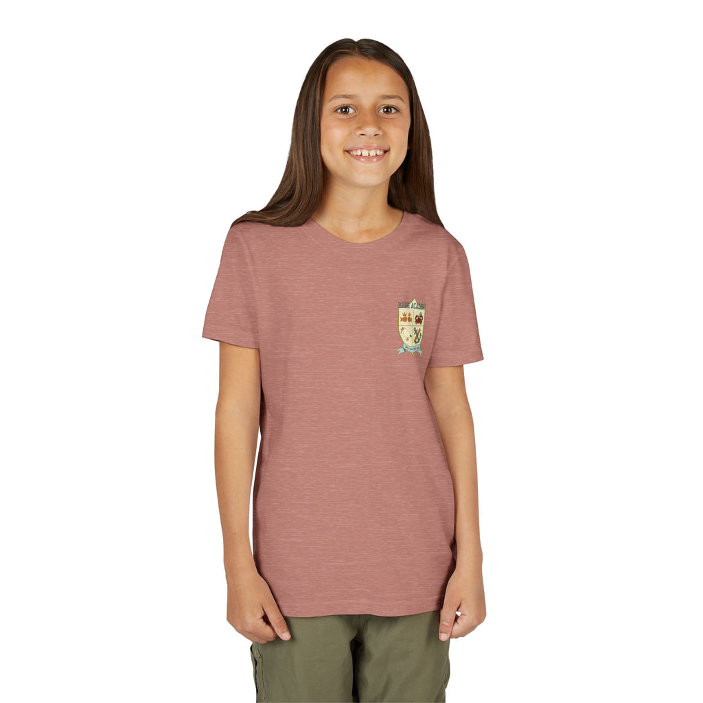 Youth Tee — "Salty Since First Bell" Brine Academy Crest School Spirit Shirt