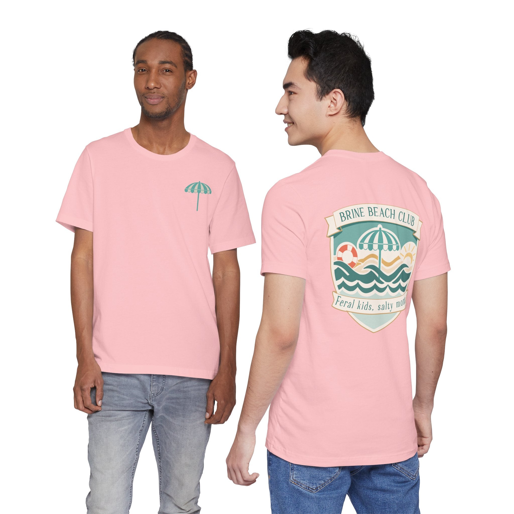 Brine Beach Club T‑Shirt — "Brine Beach Club: Feral Kids, Salty Moms" Retro Graphic Tee