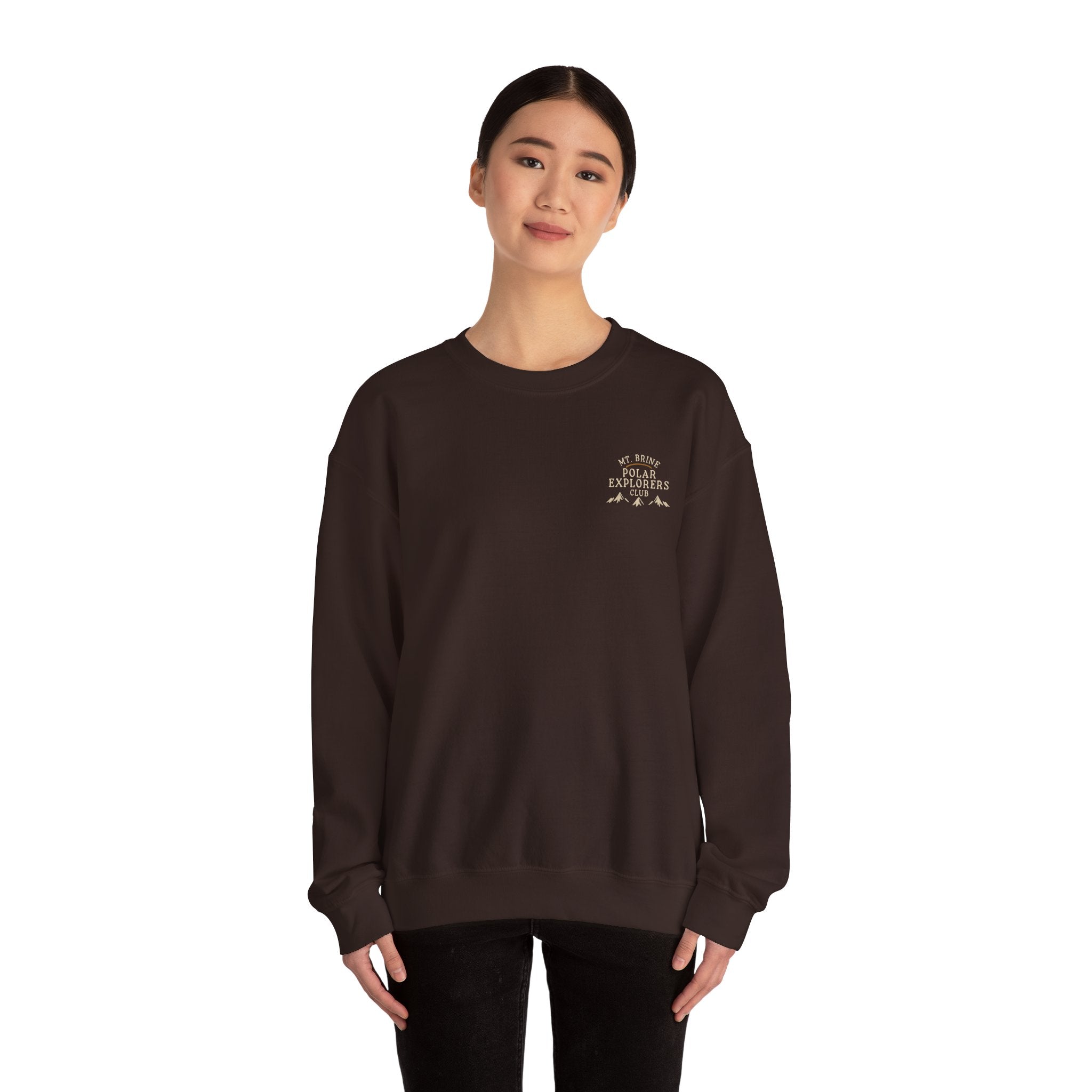 Crewneck Sweatshirt Mt Brine Polar Explorers Club Adventure Badge Design