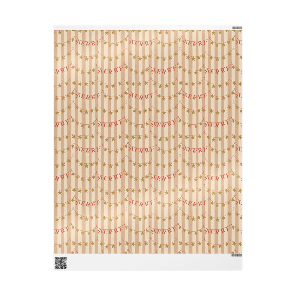 Vintage Star Garland Holiday Wrapping Paper