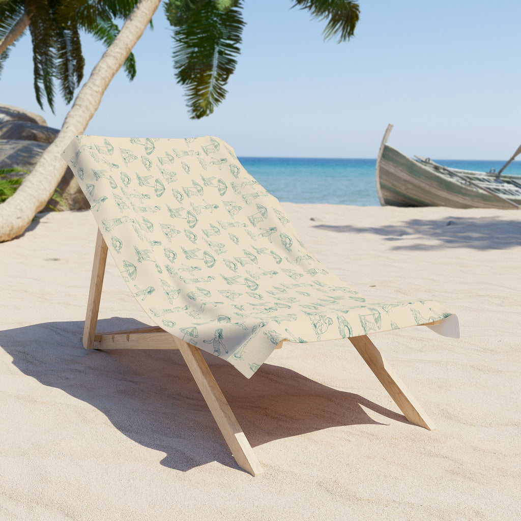 Brine Beach Club Toile Pattern Beach Towel