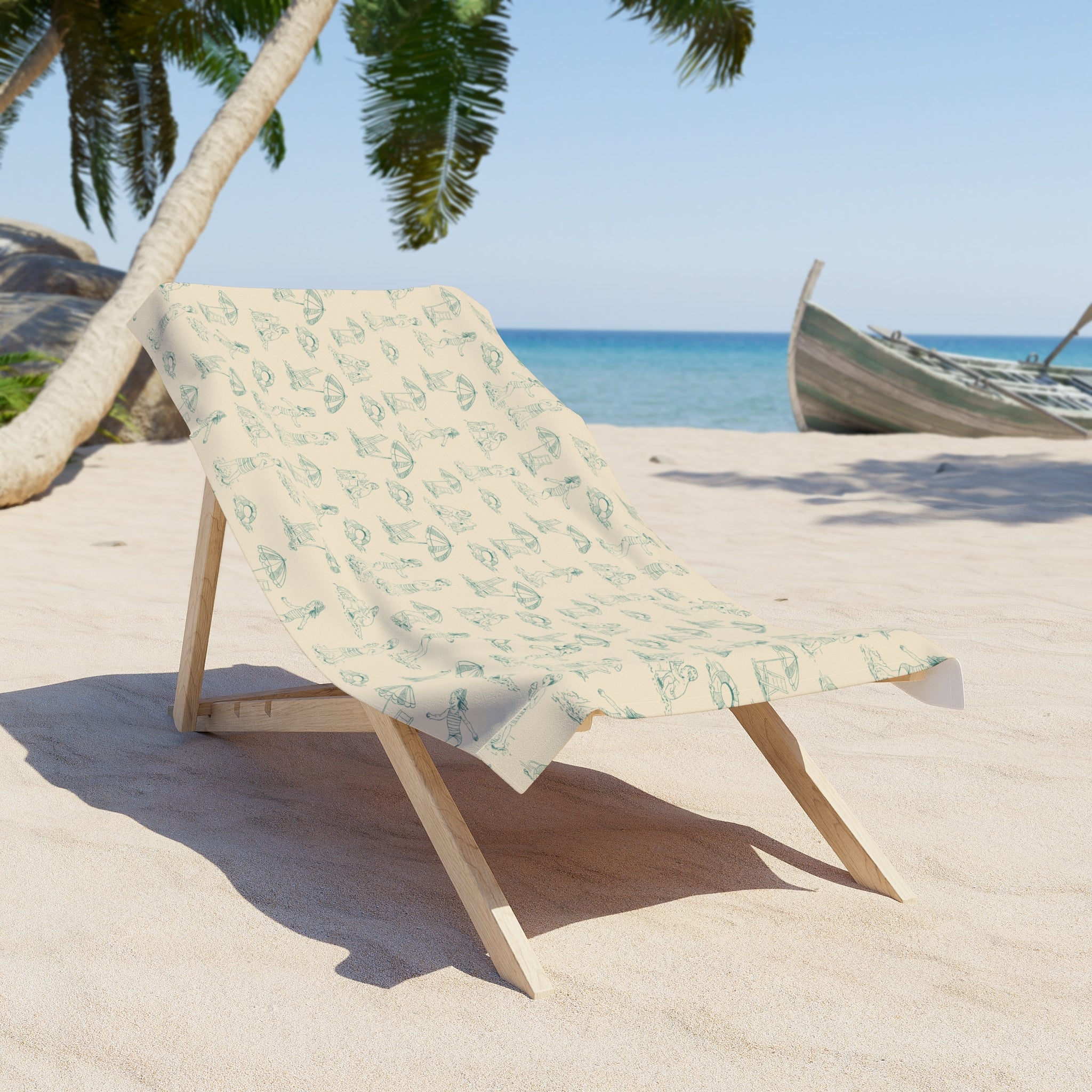 Brine Beach Club Toile Pattern Beach Towel