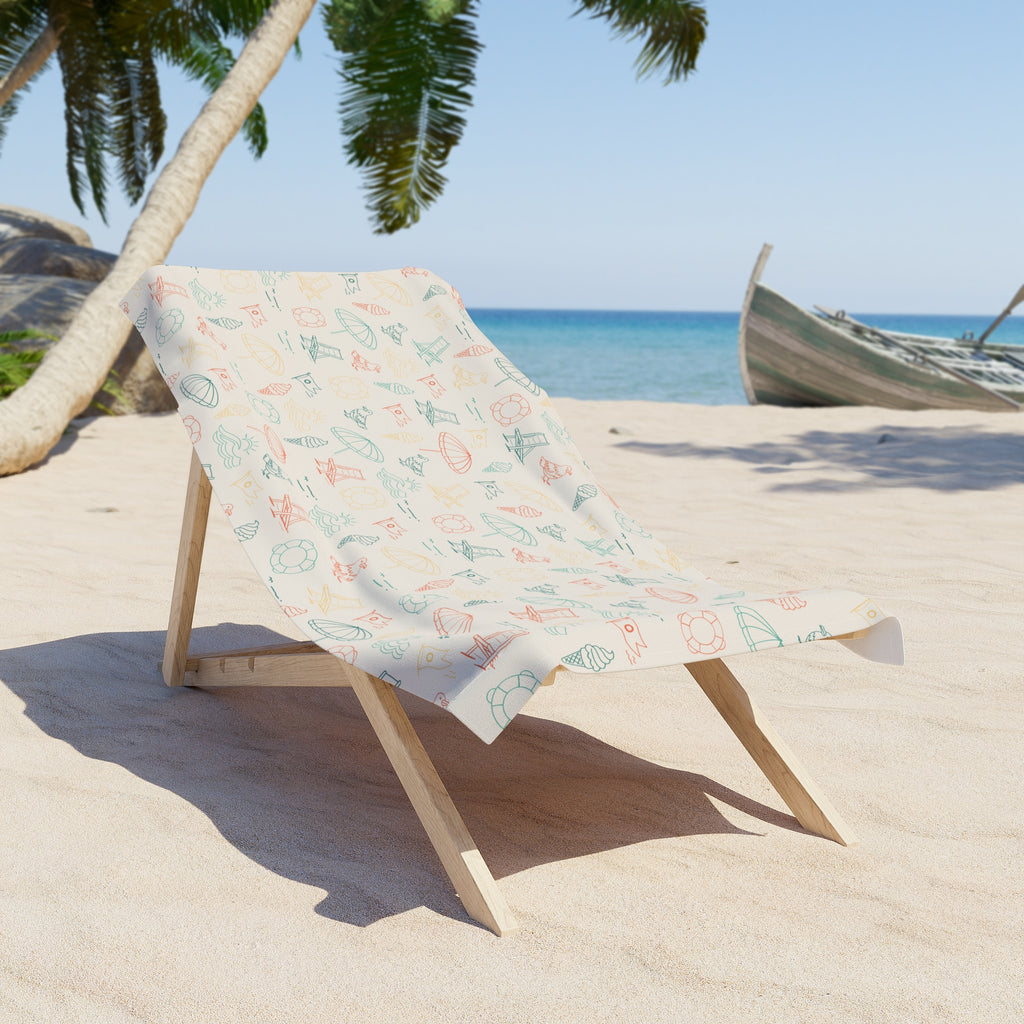 Brine Beach Club Scatter Pattern Beach Towel — Icon Print