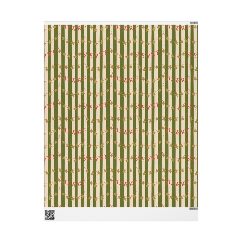 Vintage Star Garland Holiday Wrapping Paper