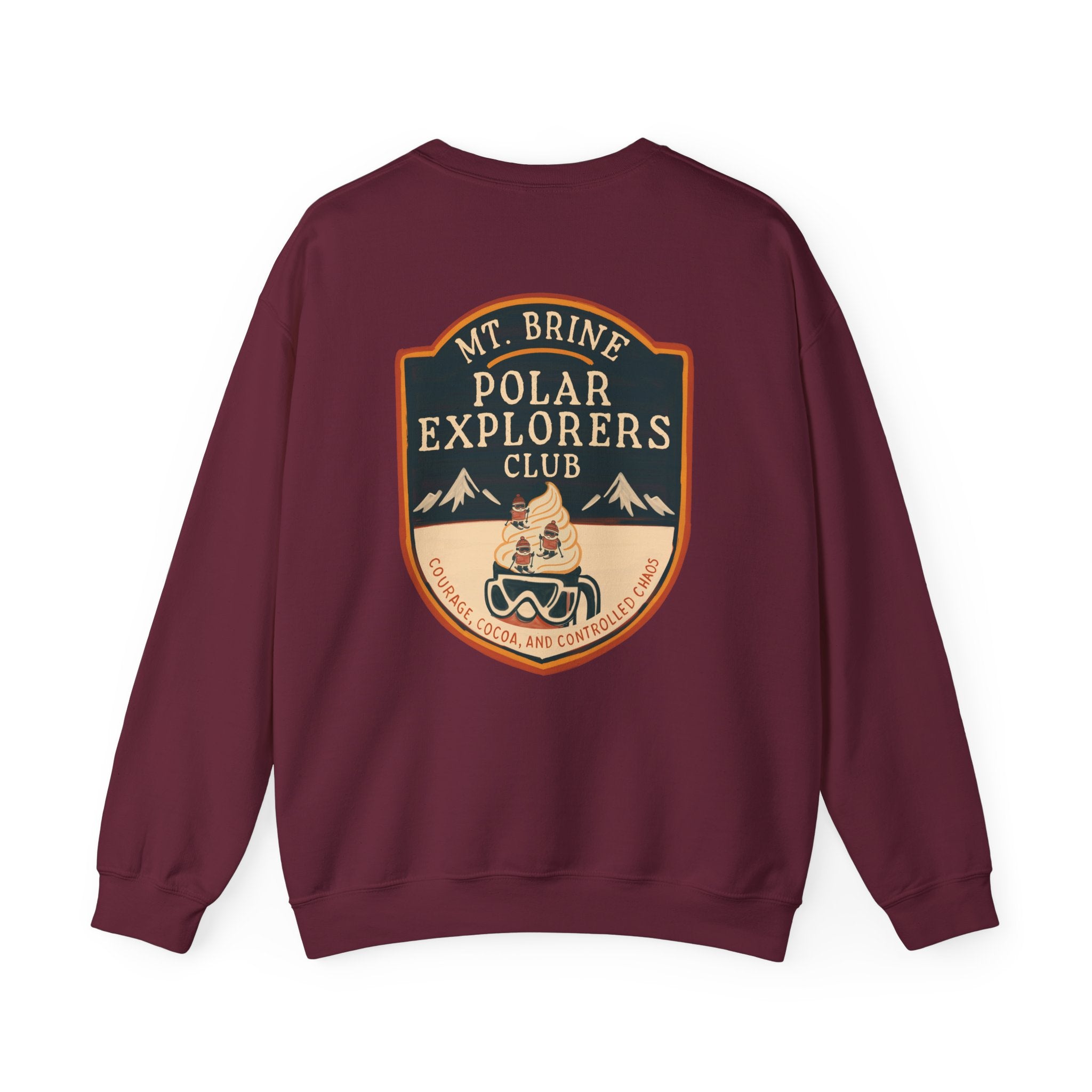 Crewneck Sweatshirt Mt Brine Polar Explorers Club Adventure Badge Design