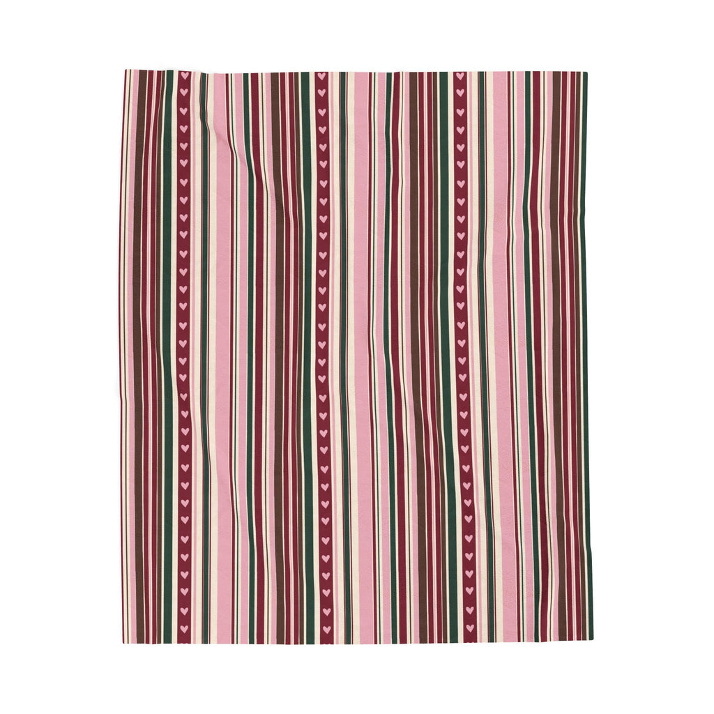Valentine’s Day Striped Velveteen Plush Blanket
