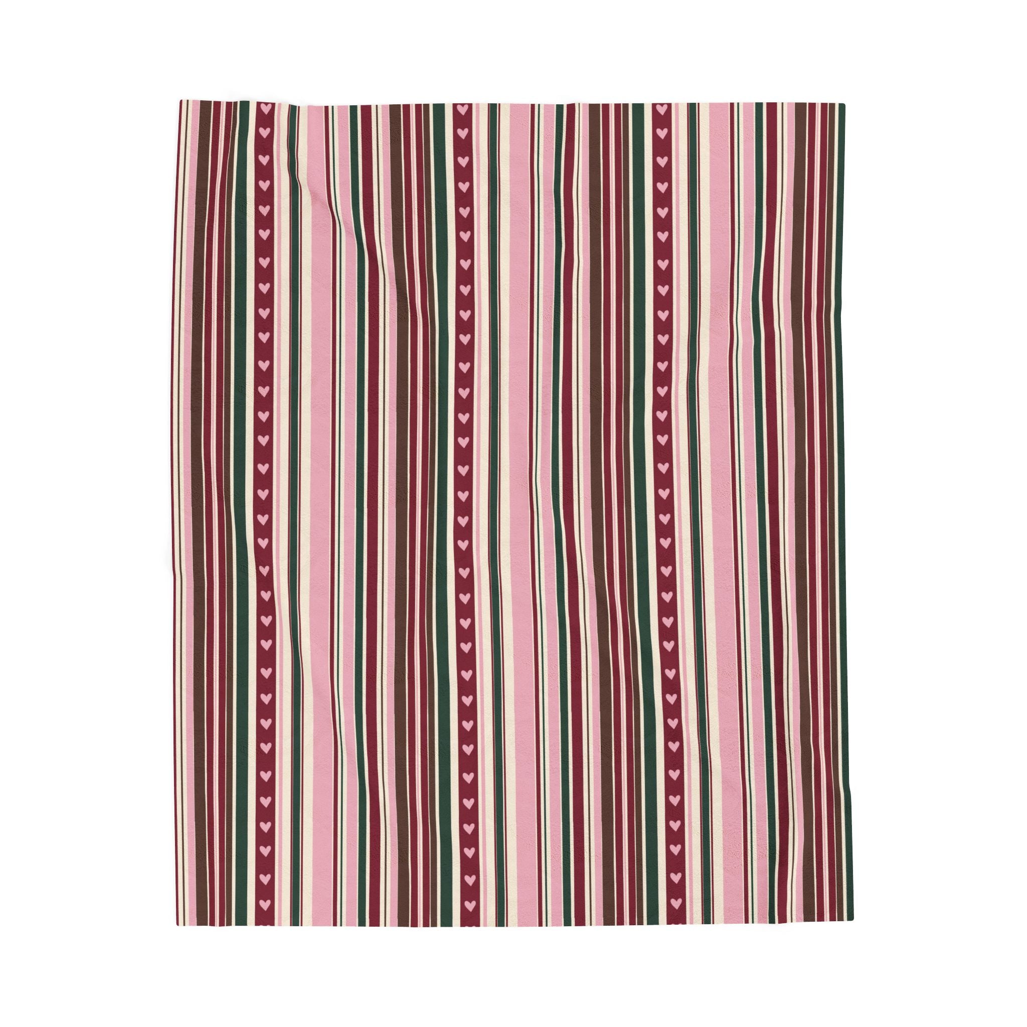 Valentine’s Day Striped Velveteen Plush Blanket