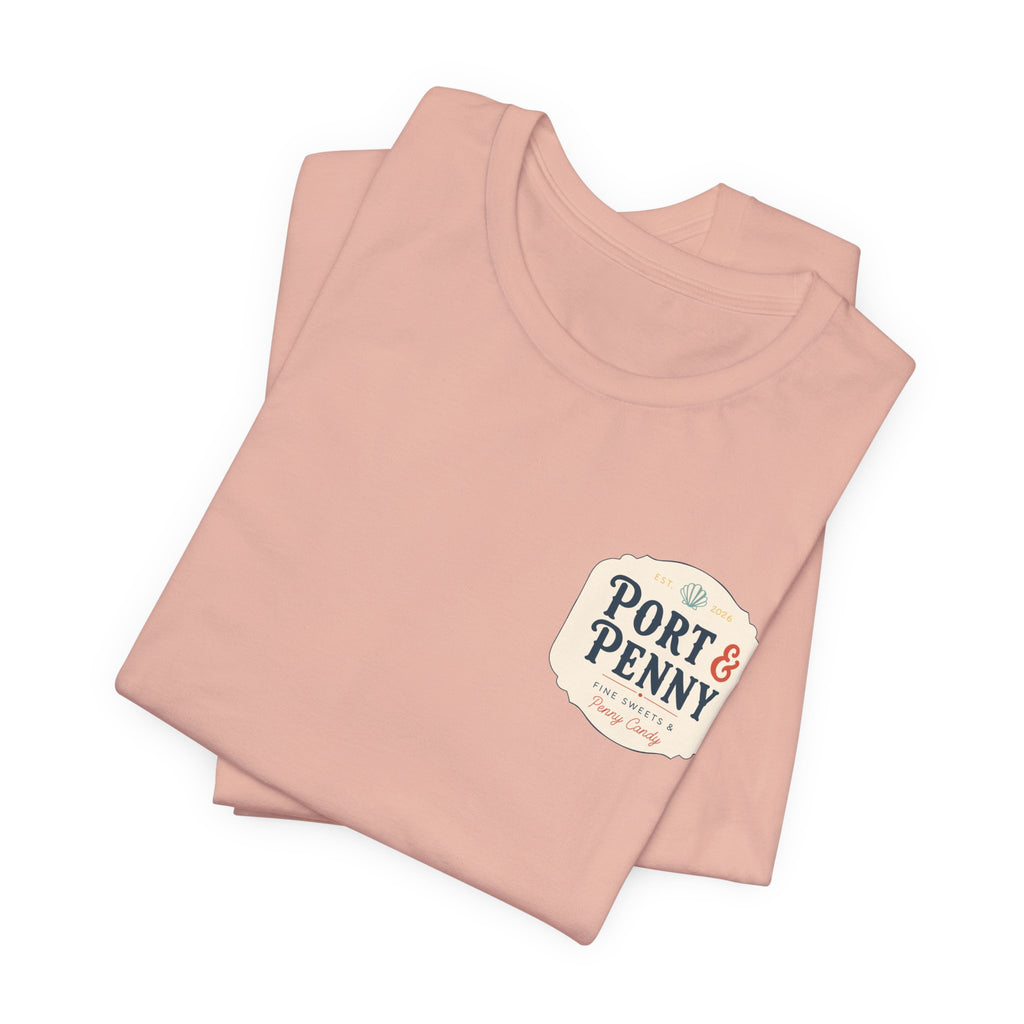 Port & Penny Retro Candy Bag Graphic Tee — Cute Vintage Snack Shirt