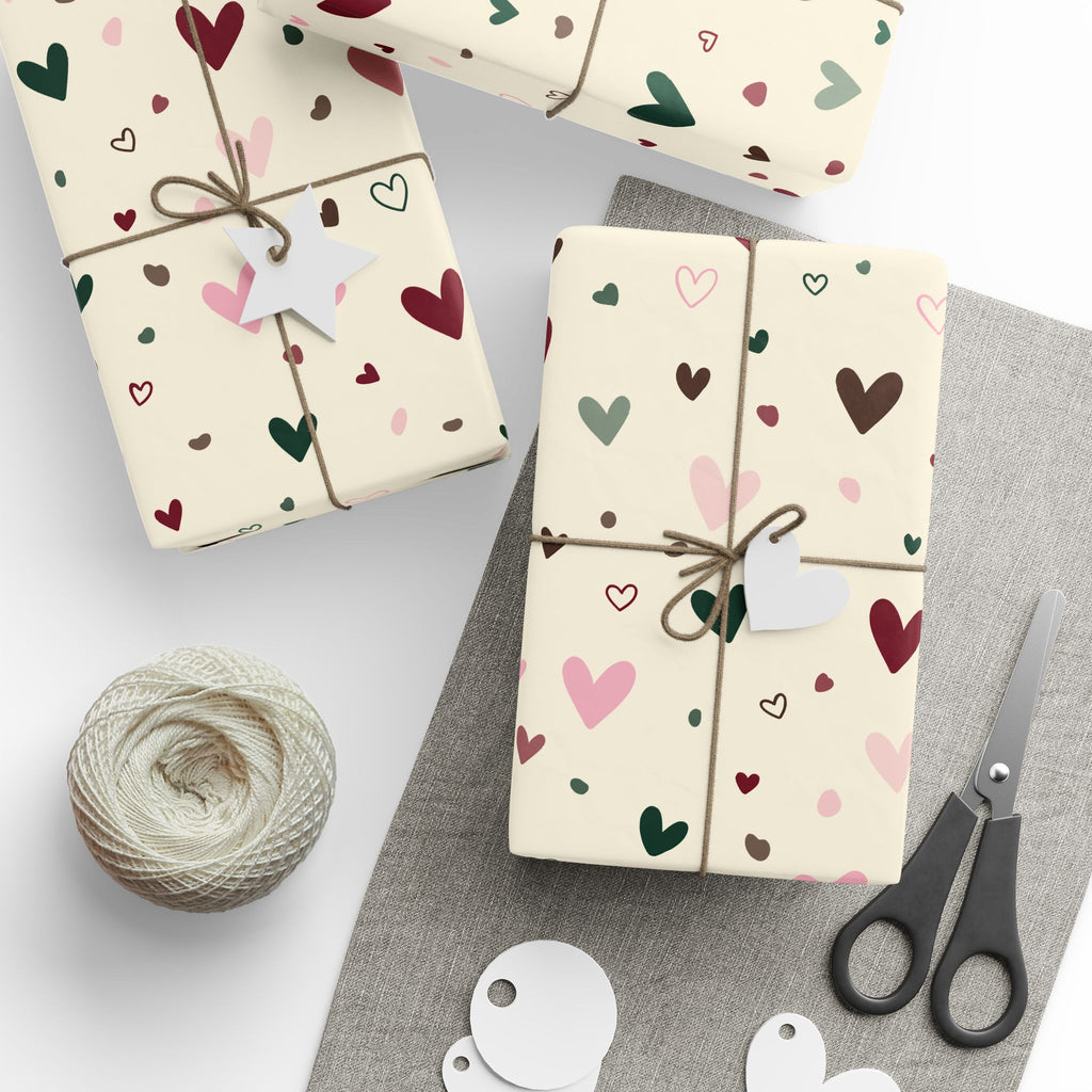 Heart Confetti Wrapping Paper Roll — Romantic Valentine’s Gift Wrap