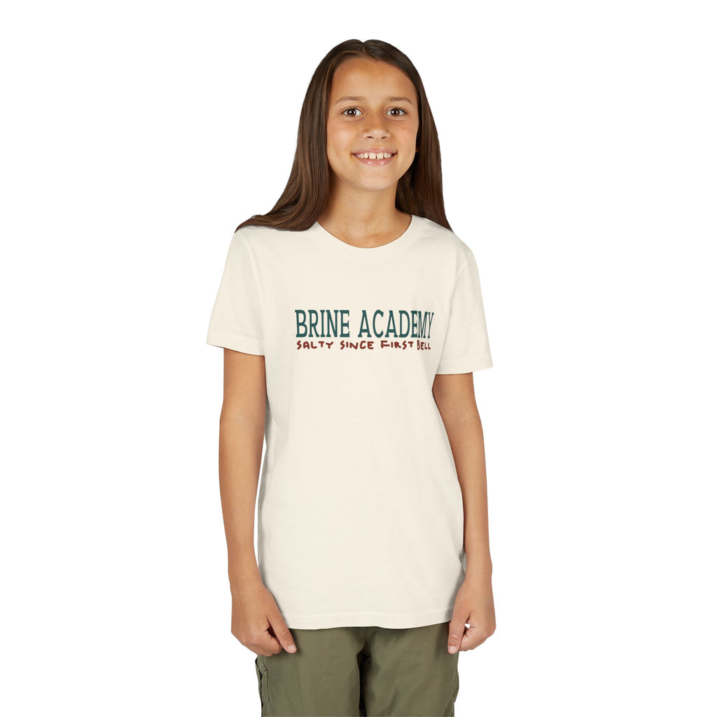 Youth Tee — "Brine Academy" Lunch Table Economics Kids Shirt