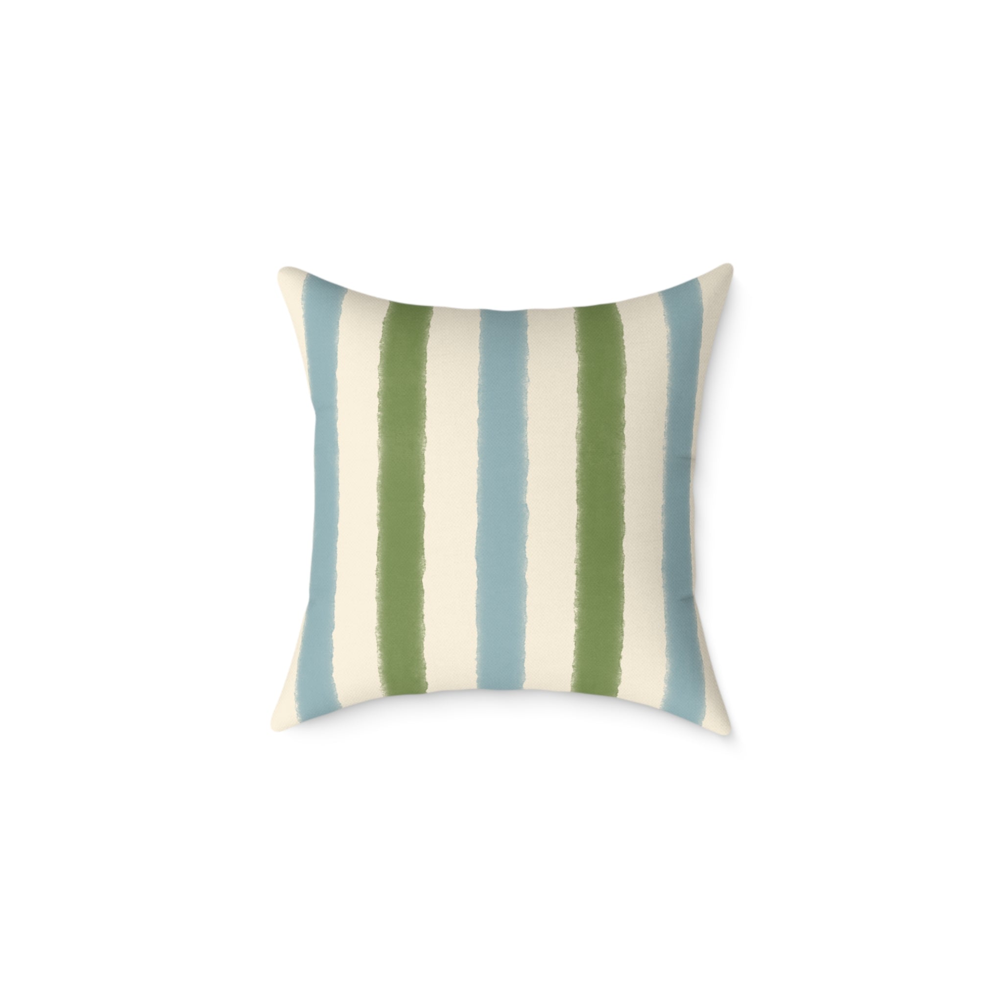 Vintage Playroom Stripe Pattern Square Pillow — Pastel Nursery Throw Cushion