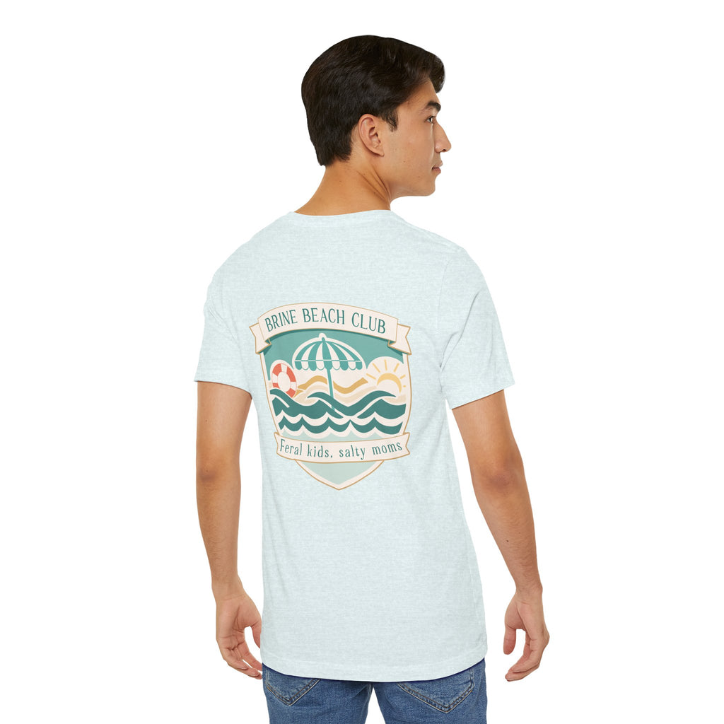 Brine Beach Club T‑Shirt — "Brine Beach Club: Feral Kids, Salty Moms" Retro Graphic Tee