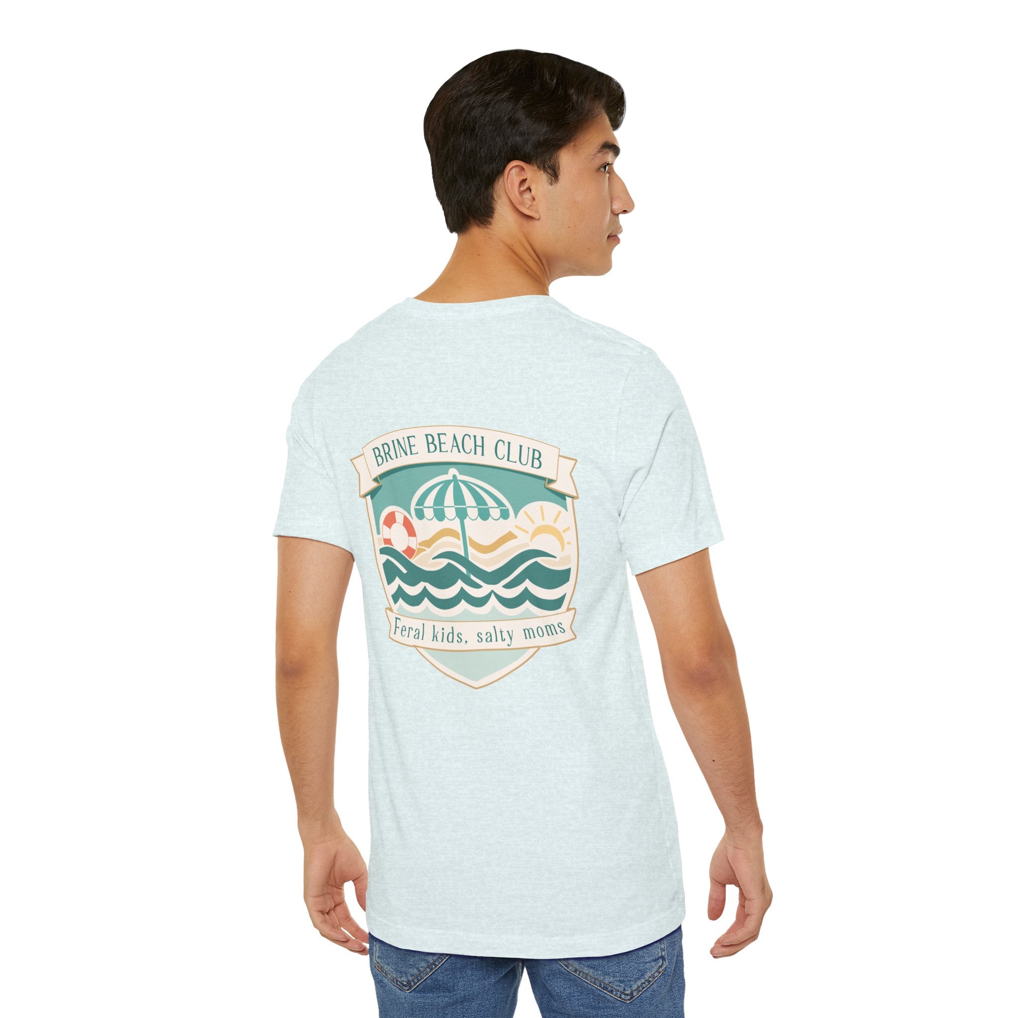 Brine Beach Club T‑Shirt — "Brine Beach Club: Feral Kids, Salty Moms" Retro Graphic Tee