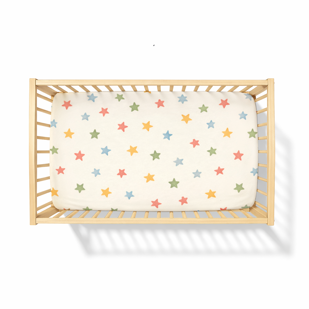 Colorful Star Baby Fitted Crib Sheet - Soft & Cozy Bedding for Nursery