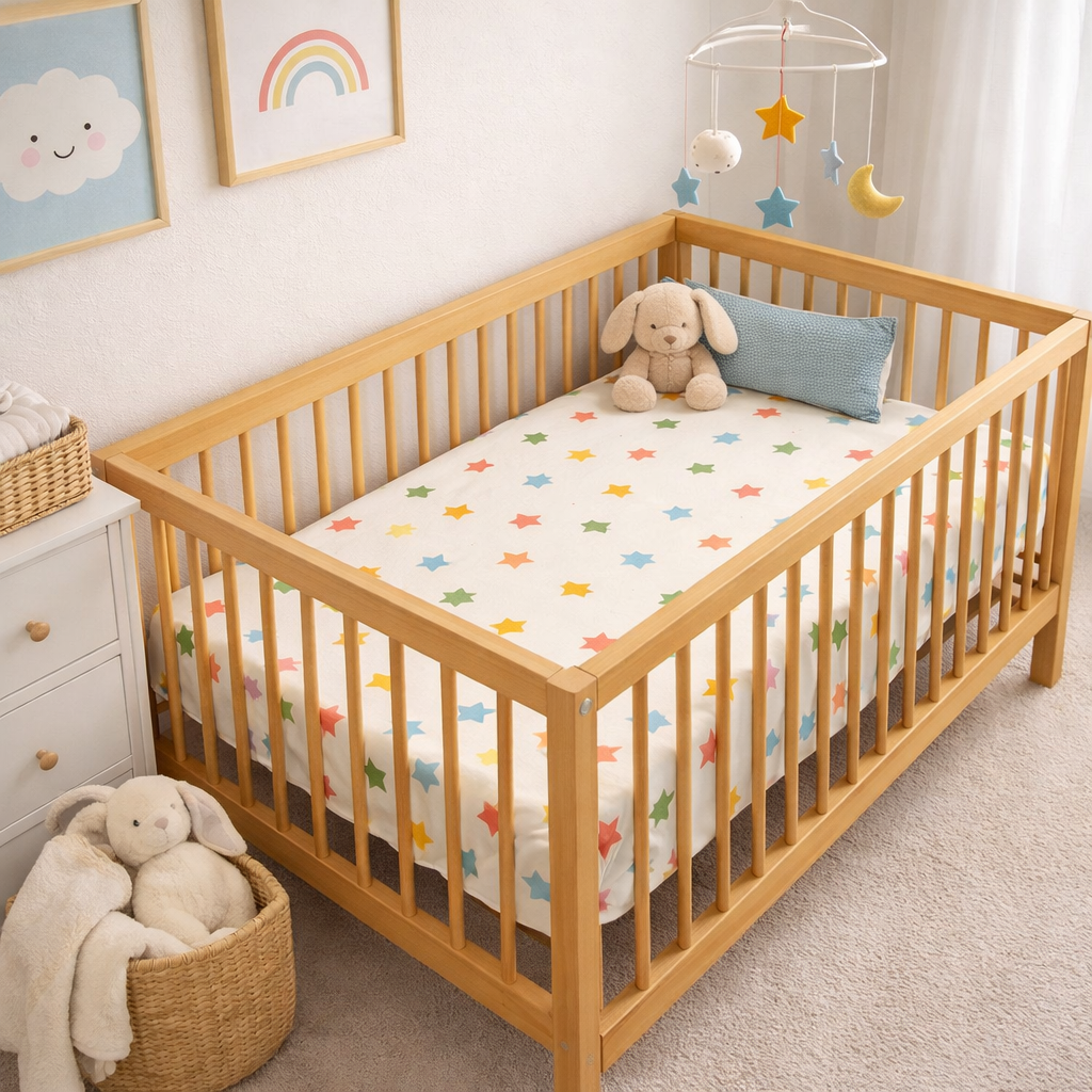 Colorful Star Baby Fitted Crib Sheet - Soft & Cozy Bedding for Nursery