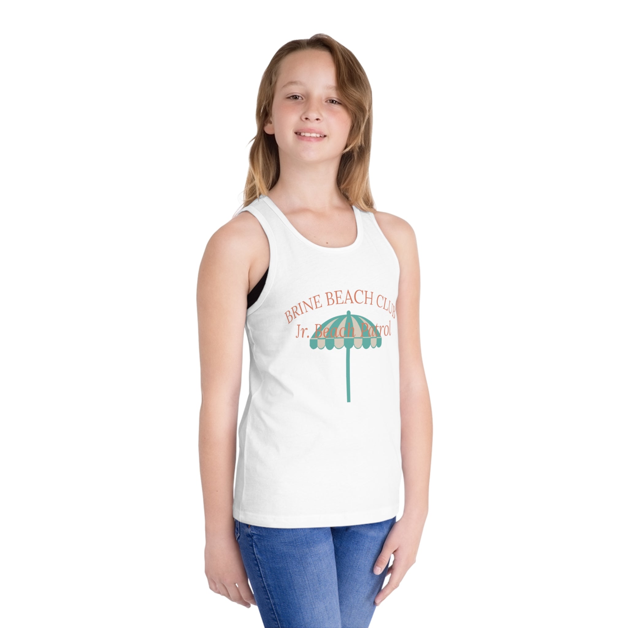 Brine Beach Club Kids Tank Top — Jr. Lifeguard Umbrella Summer Shirt