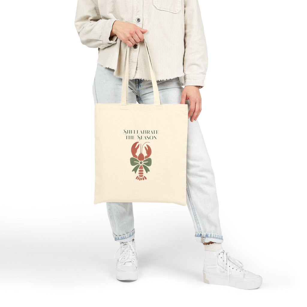 Shellabrate the Season Lobster Holiday Canvas Tote