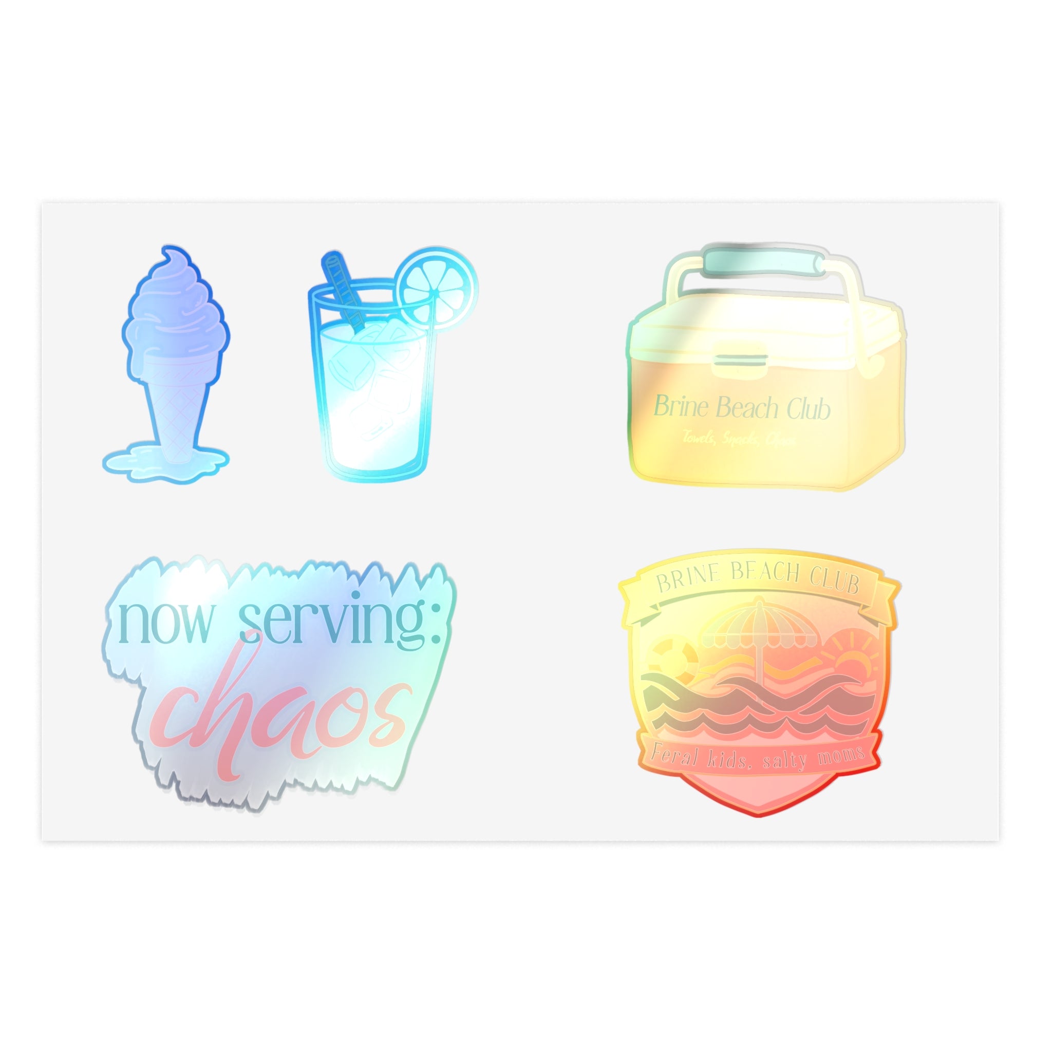 Brine Beach Club Snack Shack Sticker Sheets — Ret ro Coastal Snack Shack Sticker Pack
