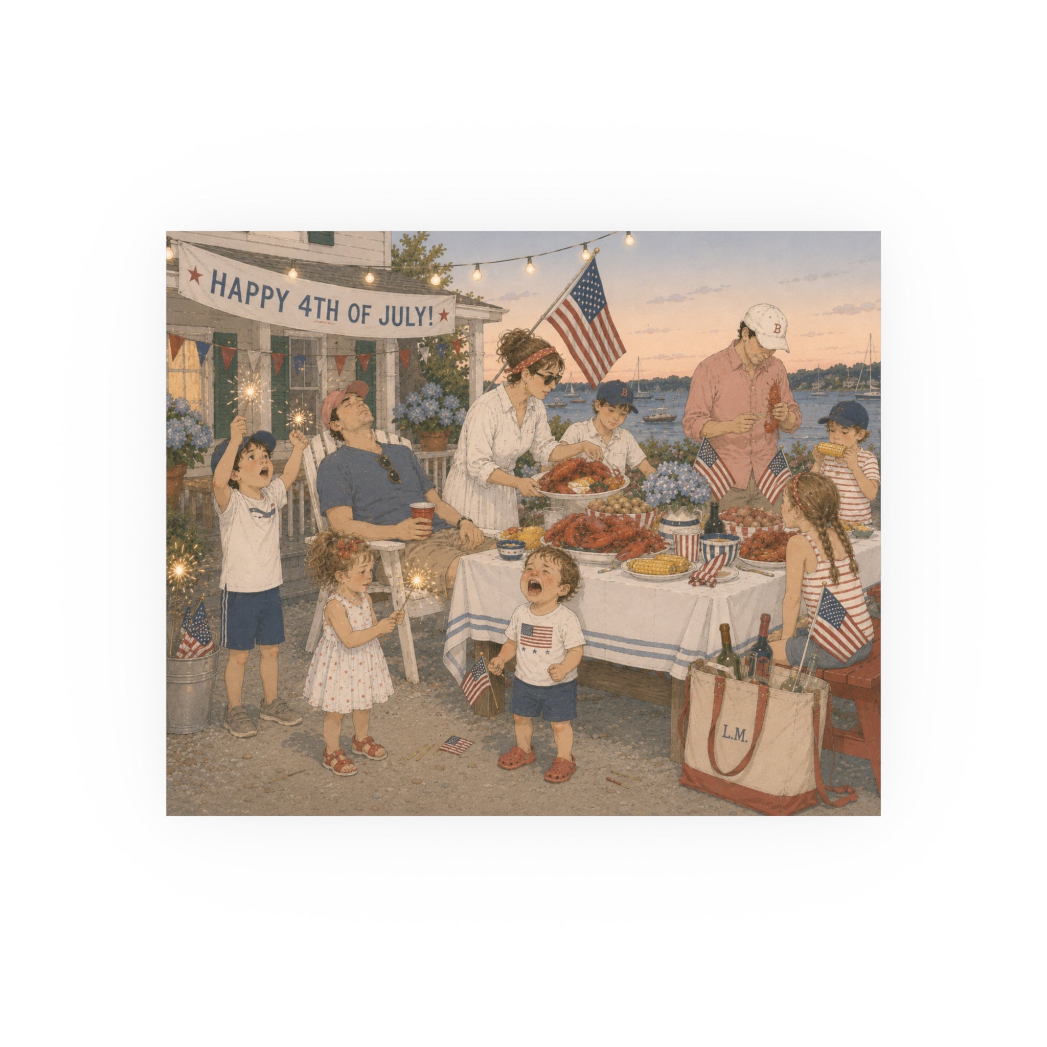 Fourth of July Yacht Club Art Print — Cheeky Patriotic Poster