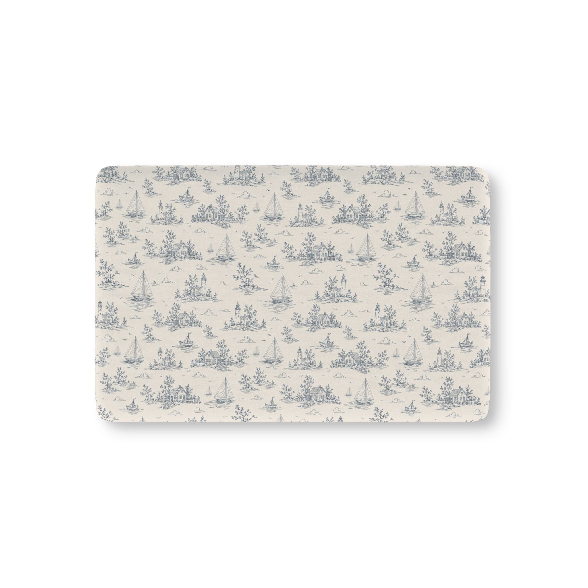 Harbor Toile Baby Fitted Crib Sheet | Mini & Regular Crib Sizes