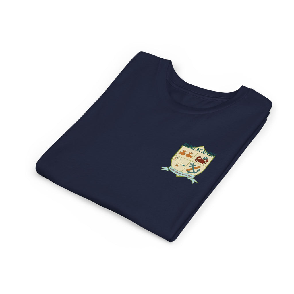 Youth Tee — "Salty Since First Bell" Brine Academy Crest School Spirit Shirt