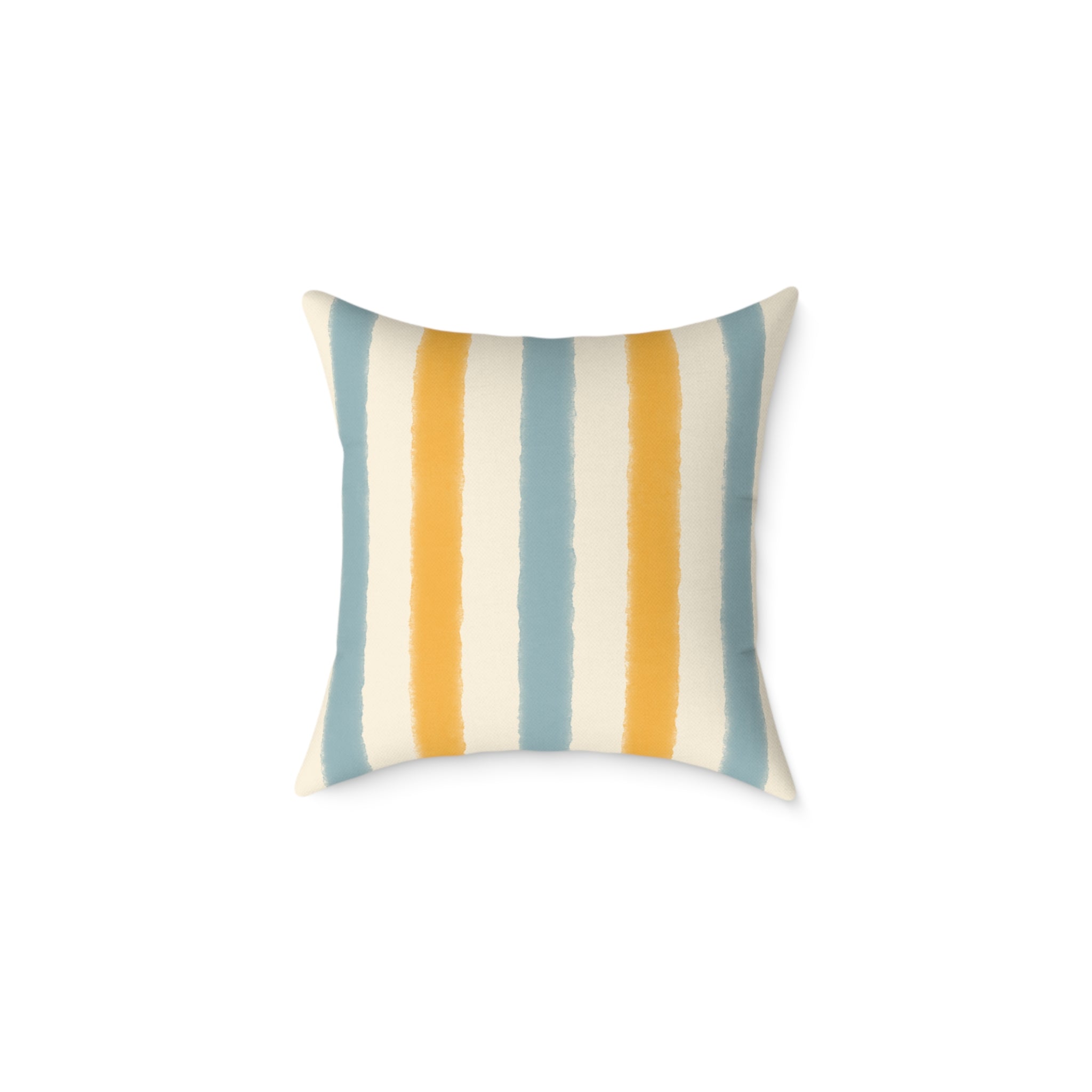 Vintage Playroom Stripe Pattern Square Pillow — Pastel Nursery Throw Cushion