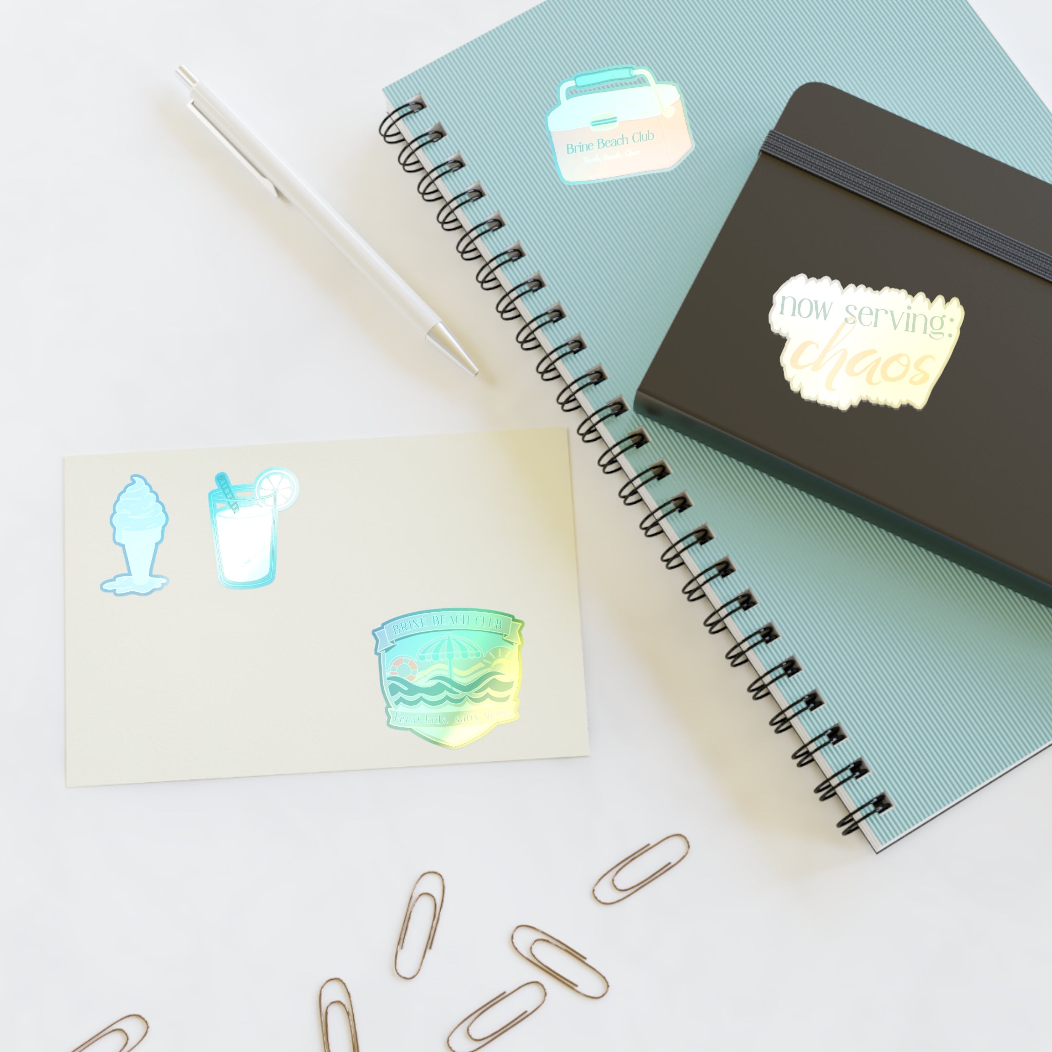 Brine Beach Club Snack Shack Sticker Sheets — Ret ro Coastal Snack Shack Sticker Pack