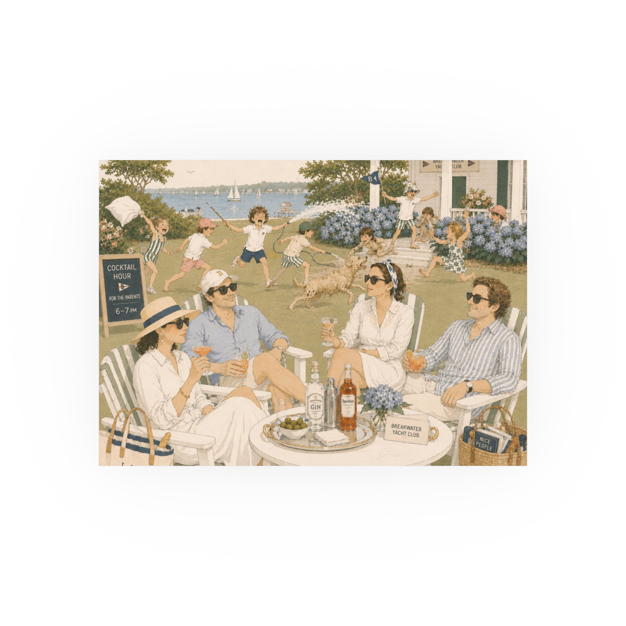 Cocktail Hour Yacht Club Art Print — Cheeky Nautical Poster