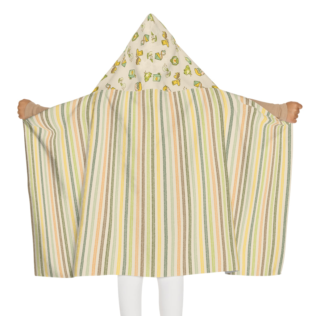 Camp Brine Spring 2026 Kids Hooded Towel — Striped Beach Wrap with icon Hood