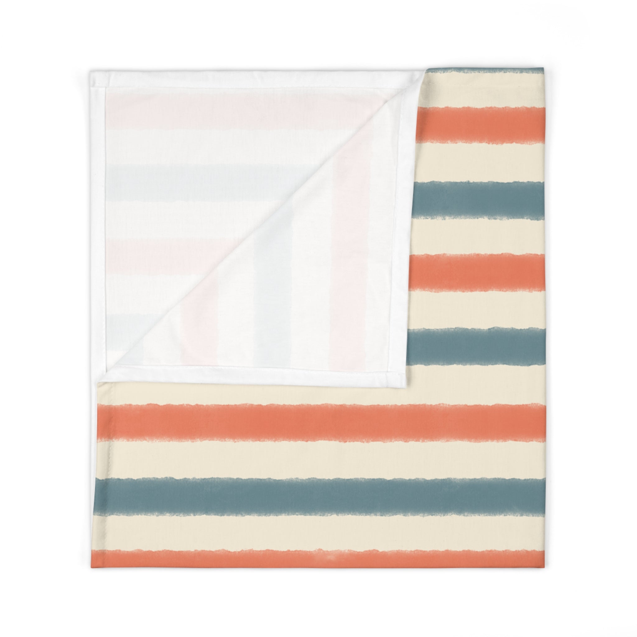 Vintage Watercolor Stripe Baby Swaddle Blanket — Playroom Newborn Gift