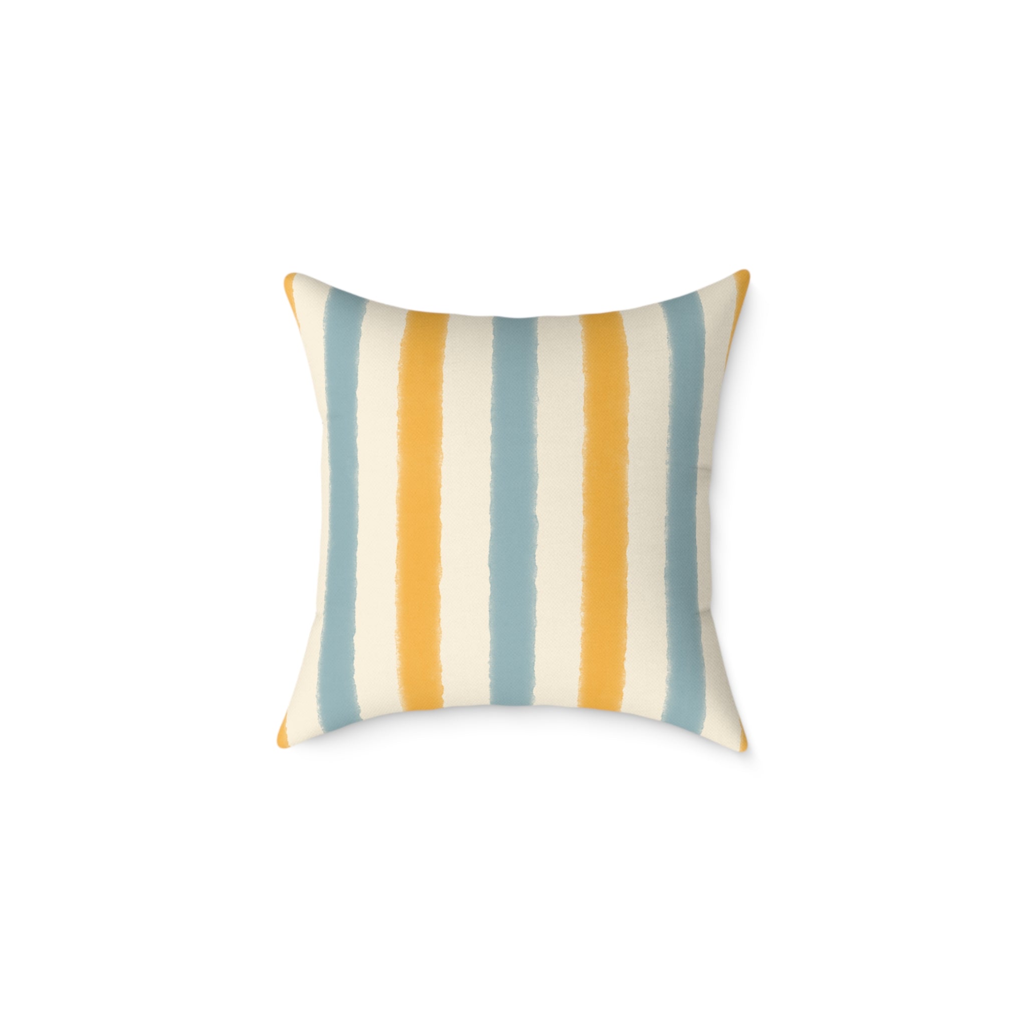 Vintage Playroom Stripe Pattern Square Pillow — Pastel Nursery Throw Cushion
