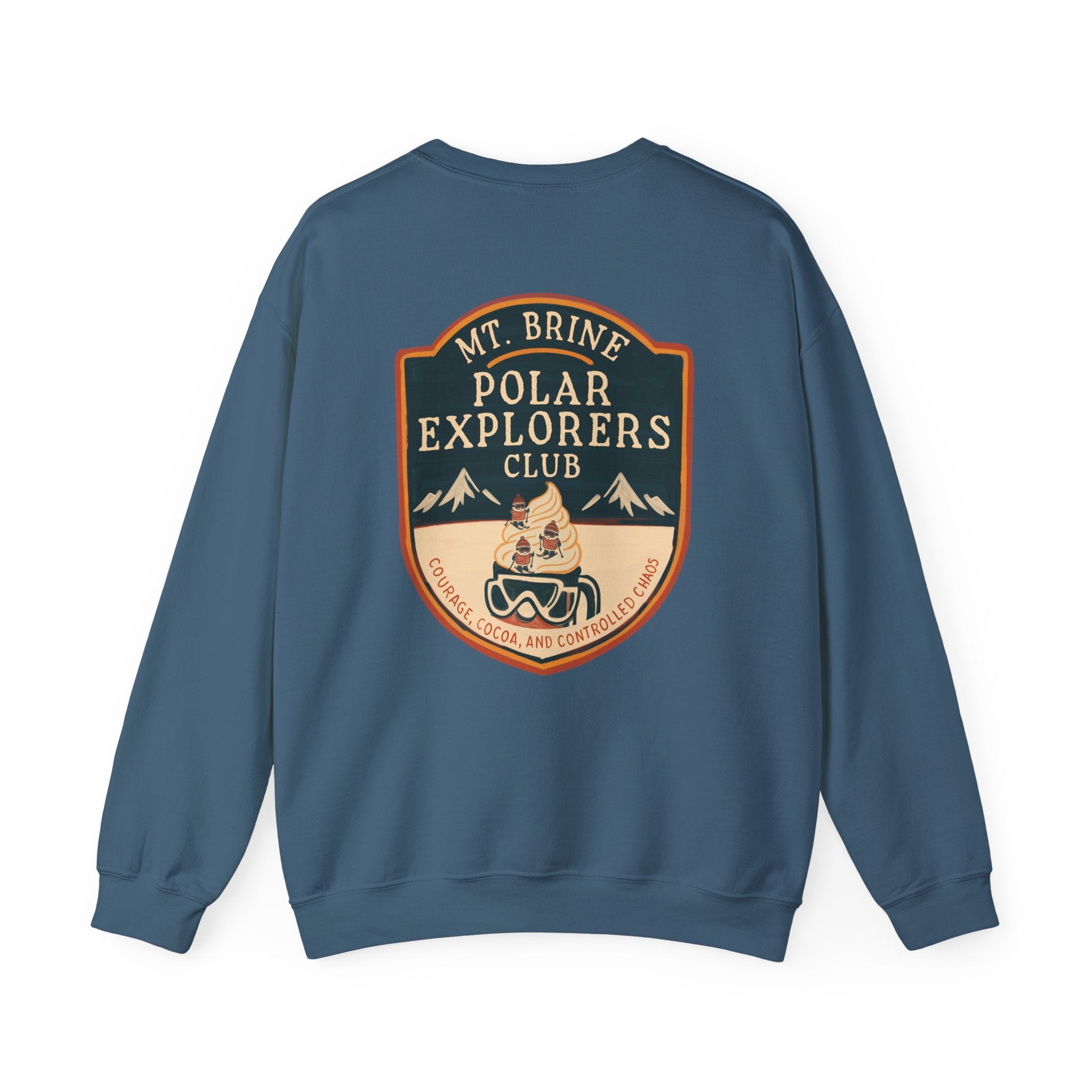 Crewneck Sweatshirt Mt Brine Polar Explorers Club Adventure Badge Design