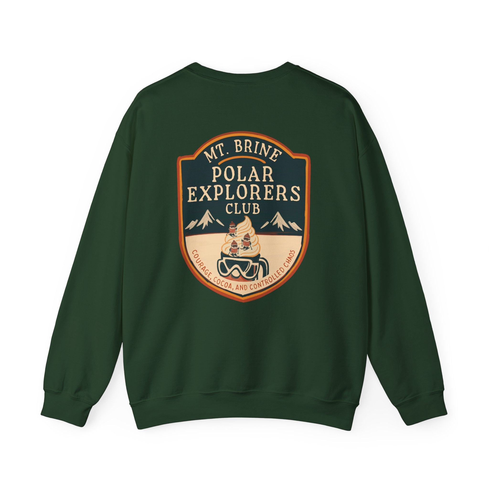 Crewneck Sweatshirt Mt Brine Polar Explorers Club Adventure Badge Design