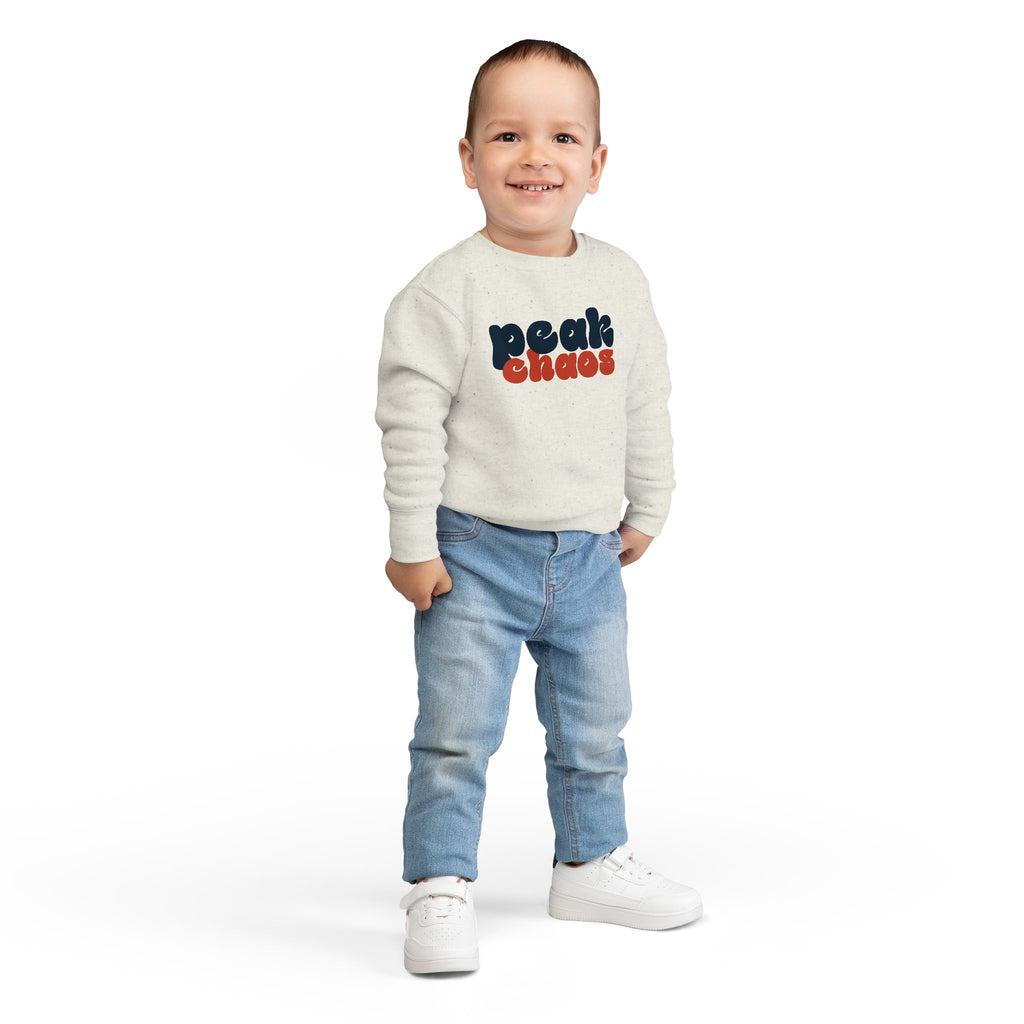 Peak Chaos Toddler Sweatshirt — Playful Graphic Crewneck for Little Kids