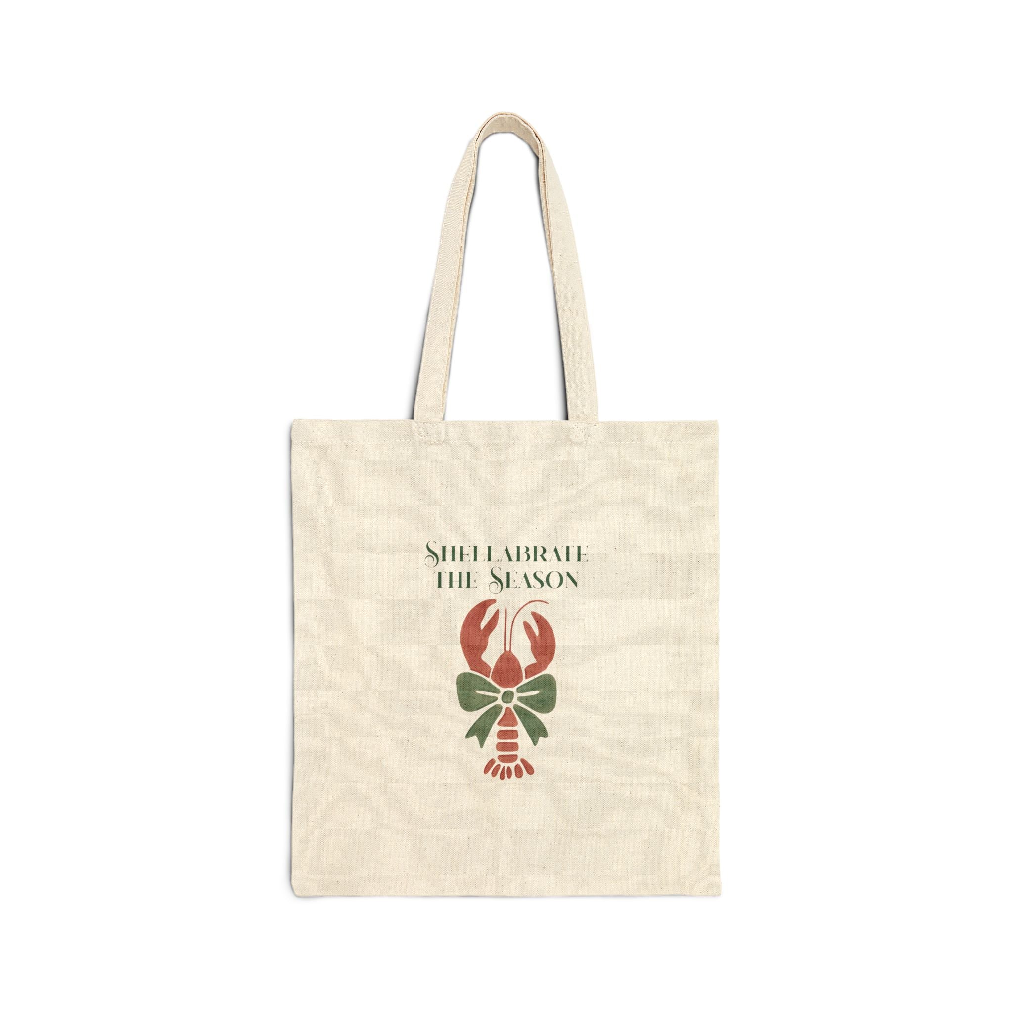 Shellabrate the Season Lobster Holiday Canvas Tote