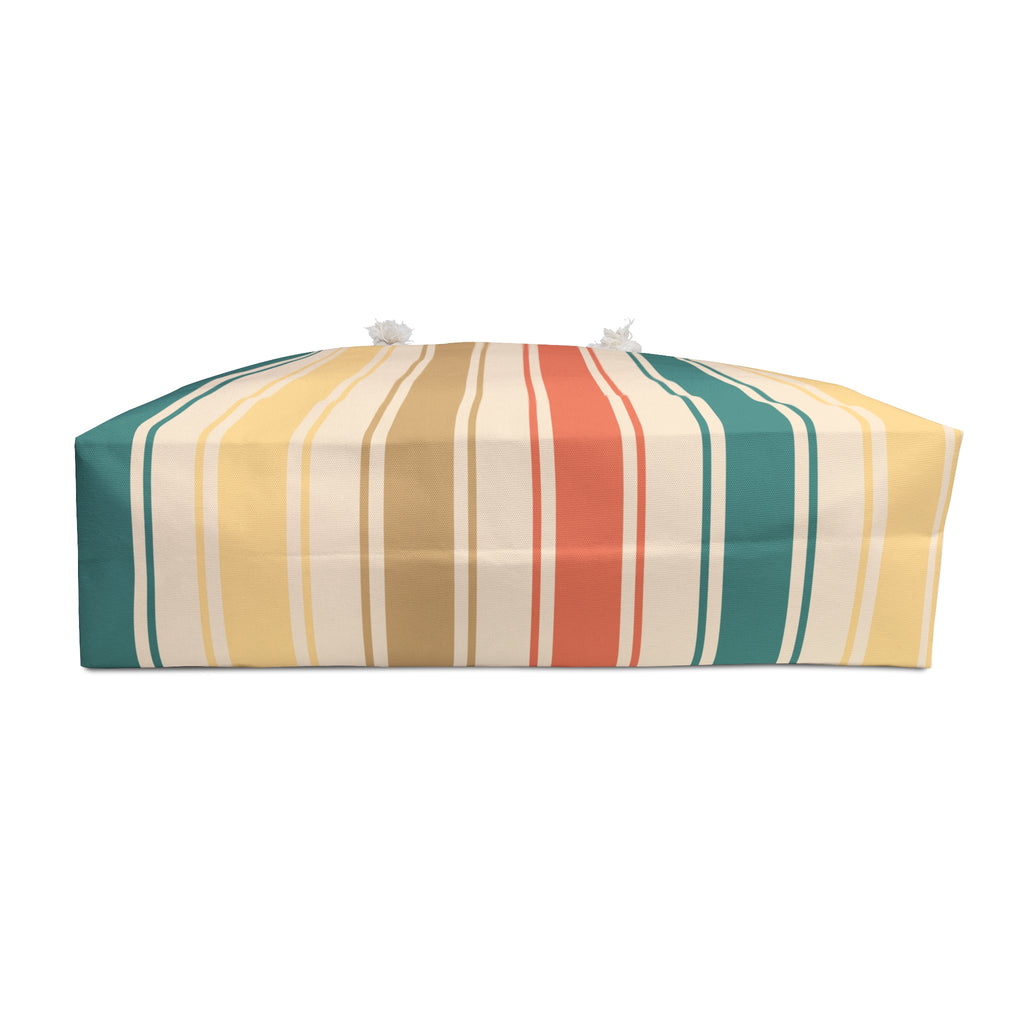 Weekender Bag — Brine Beach Club Cabana Stripe Tote with Rope Handles