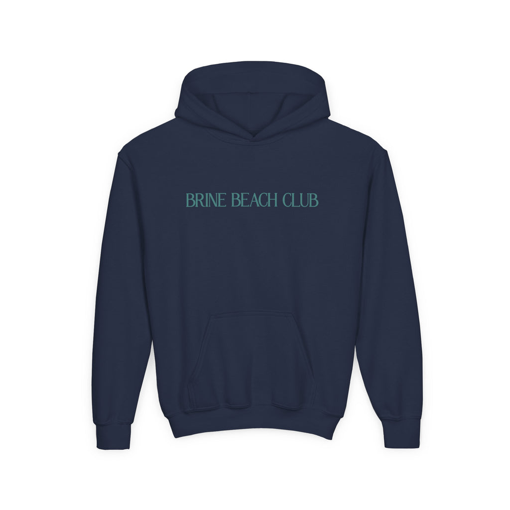 Brine Beach Club Youth Hoodie — "Stay For Sunset” Surf Waves Sun Pullover