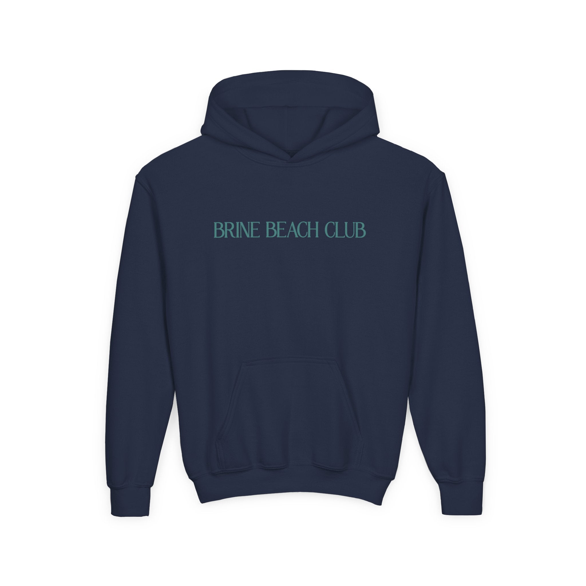 Brine Beach Club Youth Hoodie — "Stay For Sunset” Surf Waves Sun Pullover