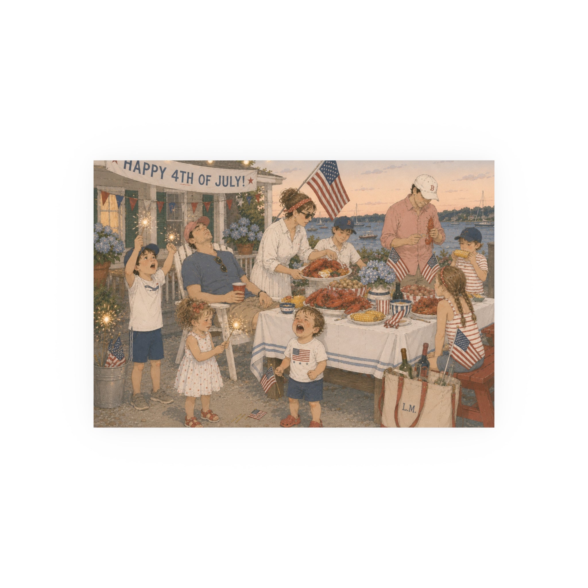 Fourth of July Yacht Club Art Print — Cheeky Patriotic Poster