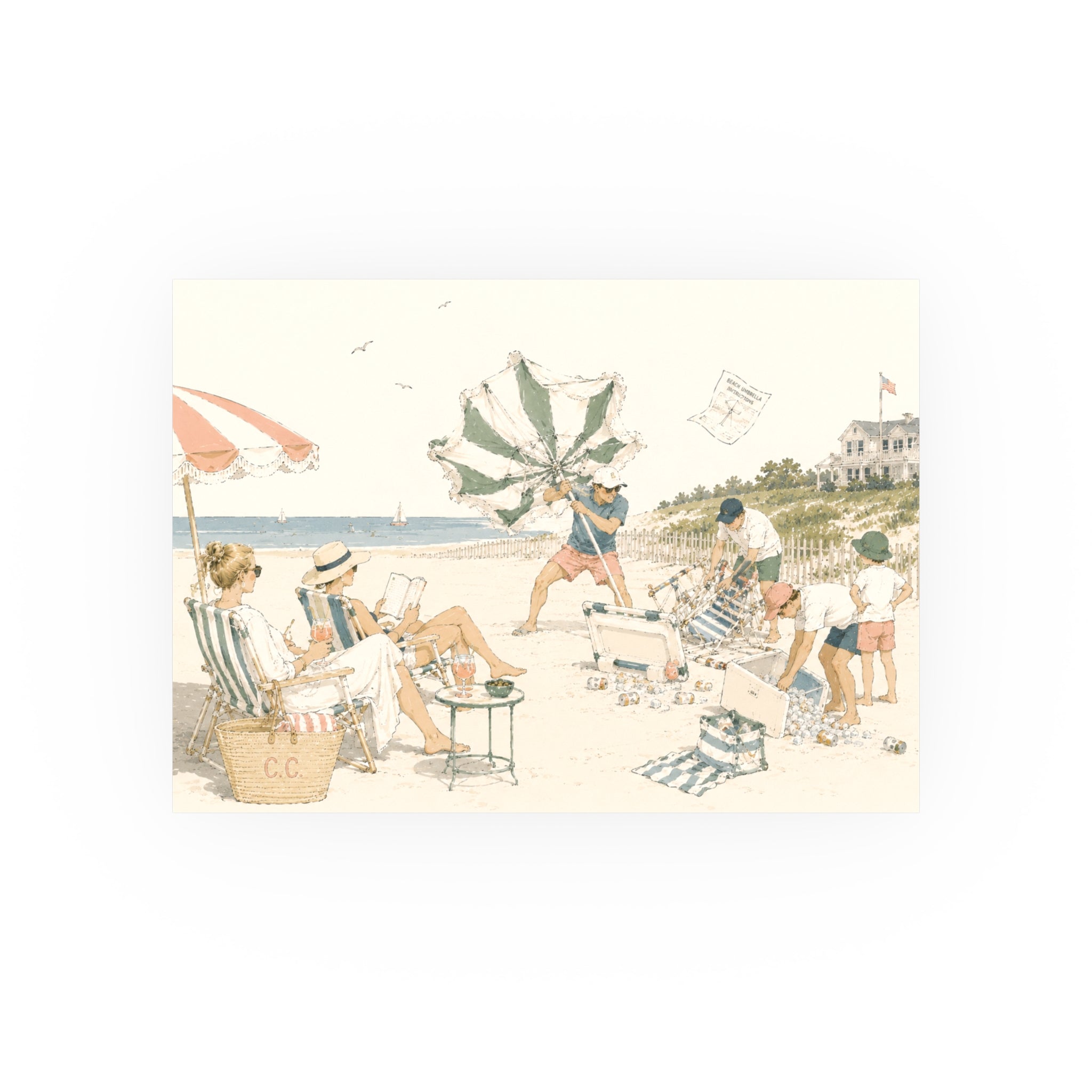 Umbrella Patrol Art Print Poster